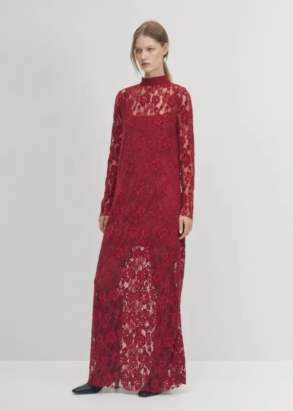 Tiban Lace Wine Dress sold by Alohas