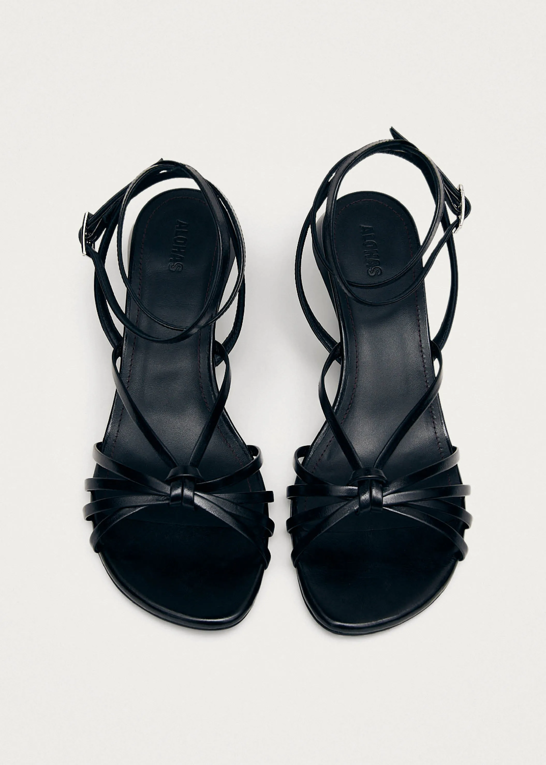Soleia Black Leather Sandals sold by Alohas product image thumbnail 5