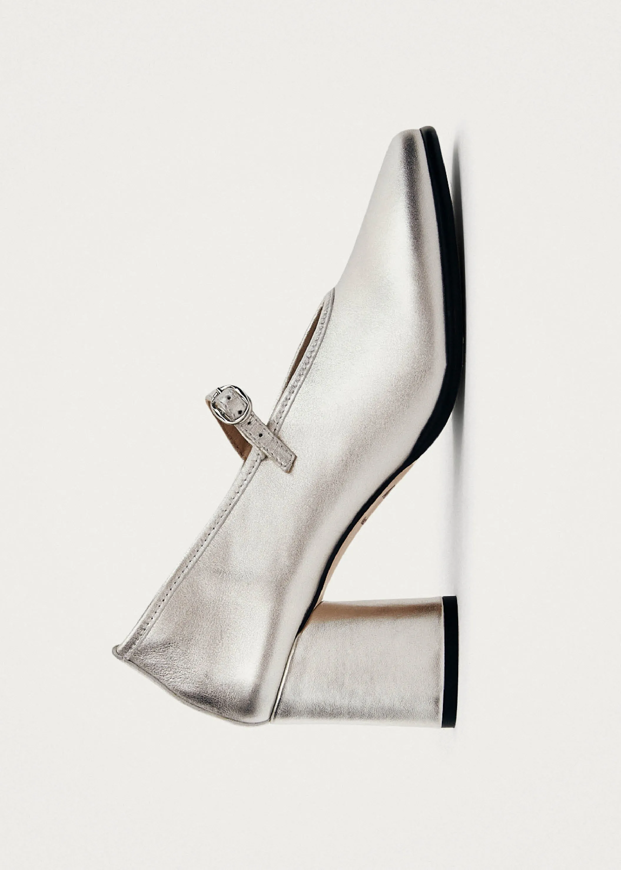 Esha Shimmer Silver Leather Pumps sold by Alohas product image thumbnail 4
