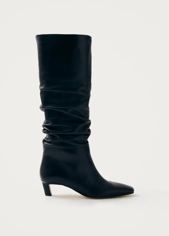 Kalila Black Leather Boots sold by Alohas