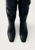 Kalila Black Leather Boots sold by Alohas