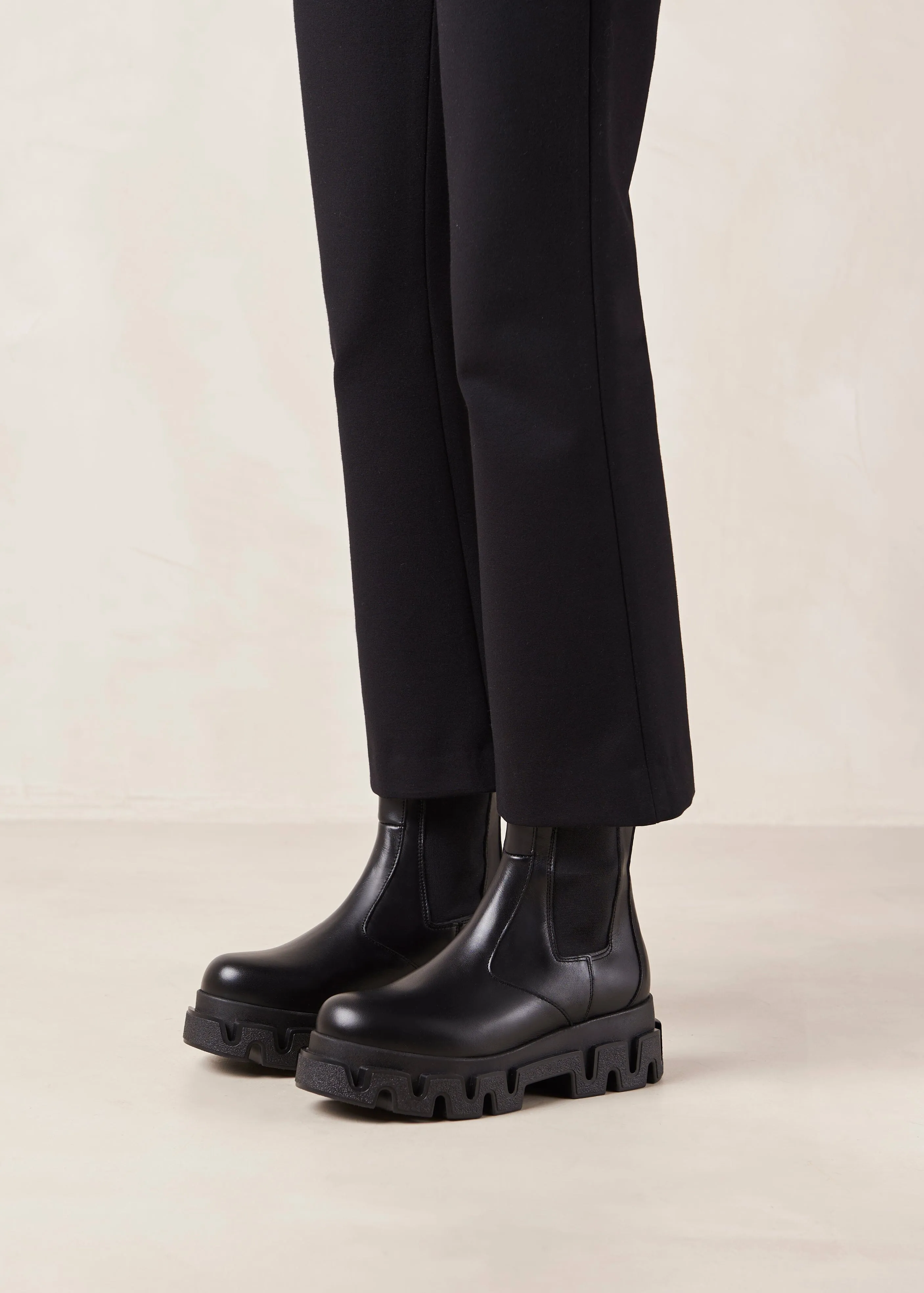 Anastasia Black Leather Ankle Boots sold by Alohas product image thumbnail 4