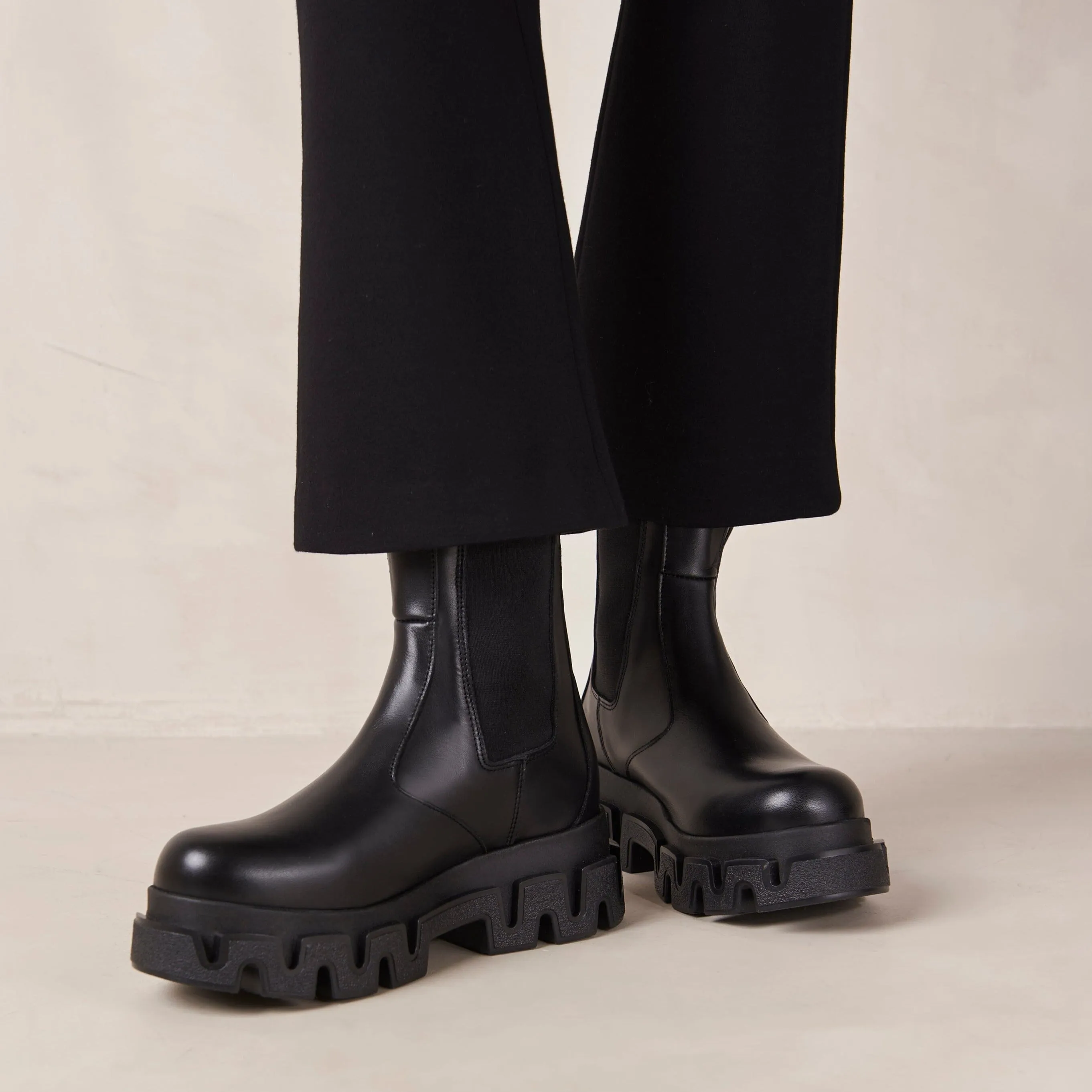 Anastasia Black Leather Ankle Boots sold by Alohas product image thumbnail 3