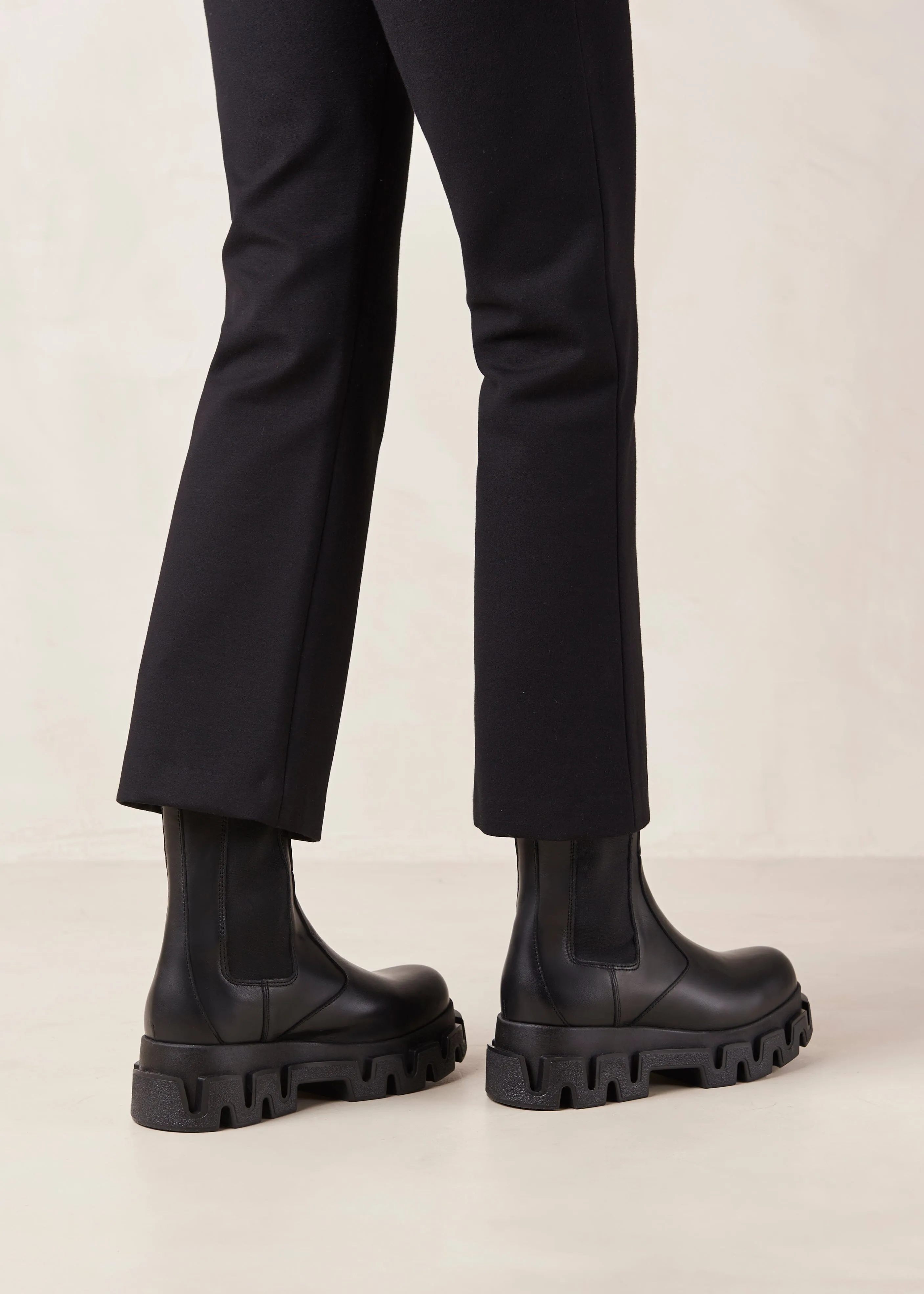 Anastasia Black Leather Ankle Boots sold by Alohas product image thumbnail 5