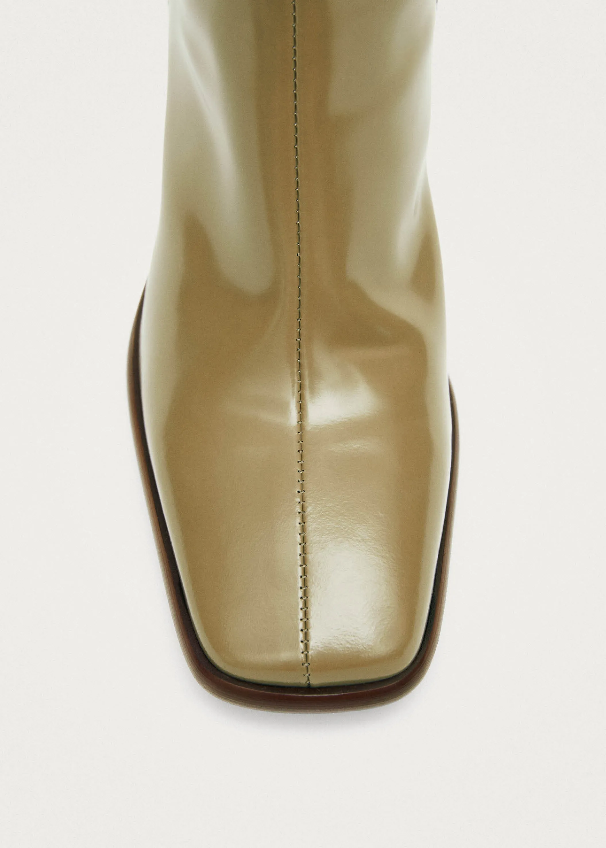 East Sleek Khaki Leather Boots sold by Alohas product image thumbnail 4