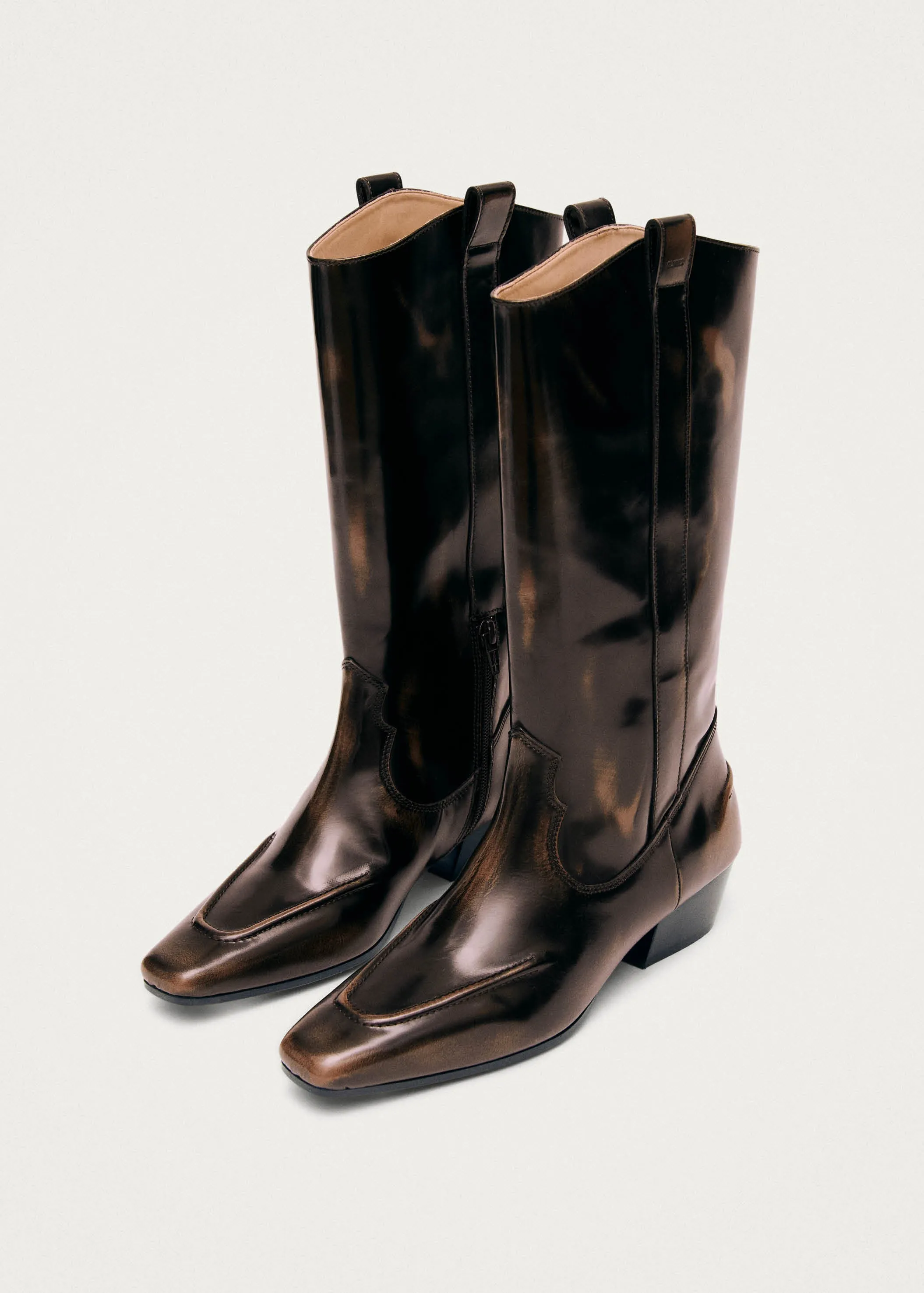 Chase Brushed Brown Leather Boots sold by Alohas product image thumbnail 2