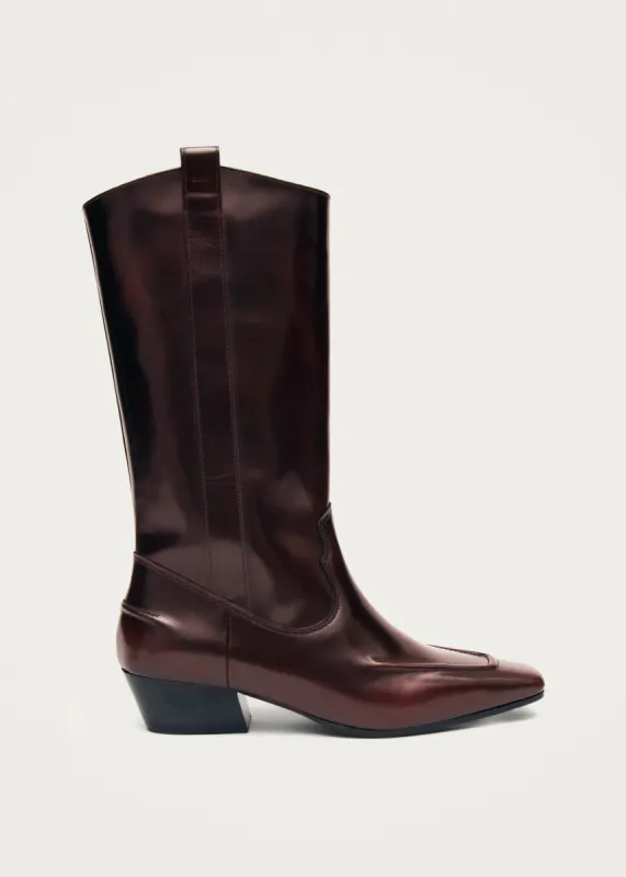 Chase Brushed Burgundy Leather Boots sold by Alohas