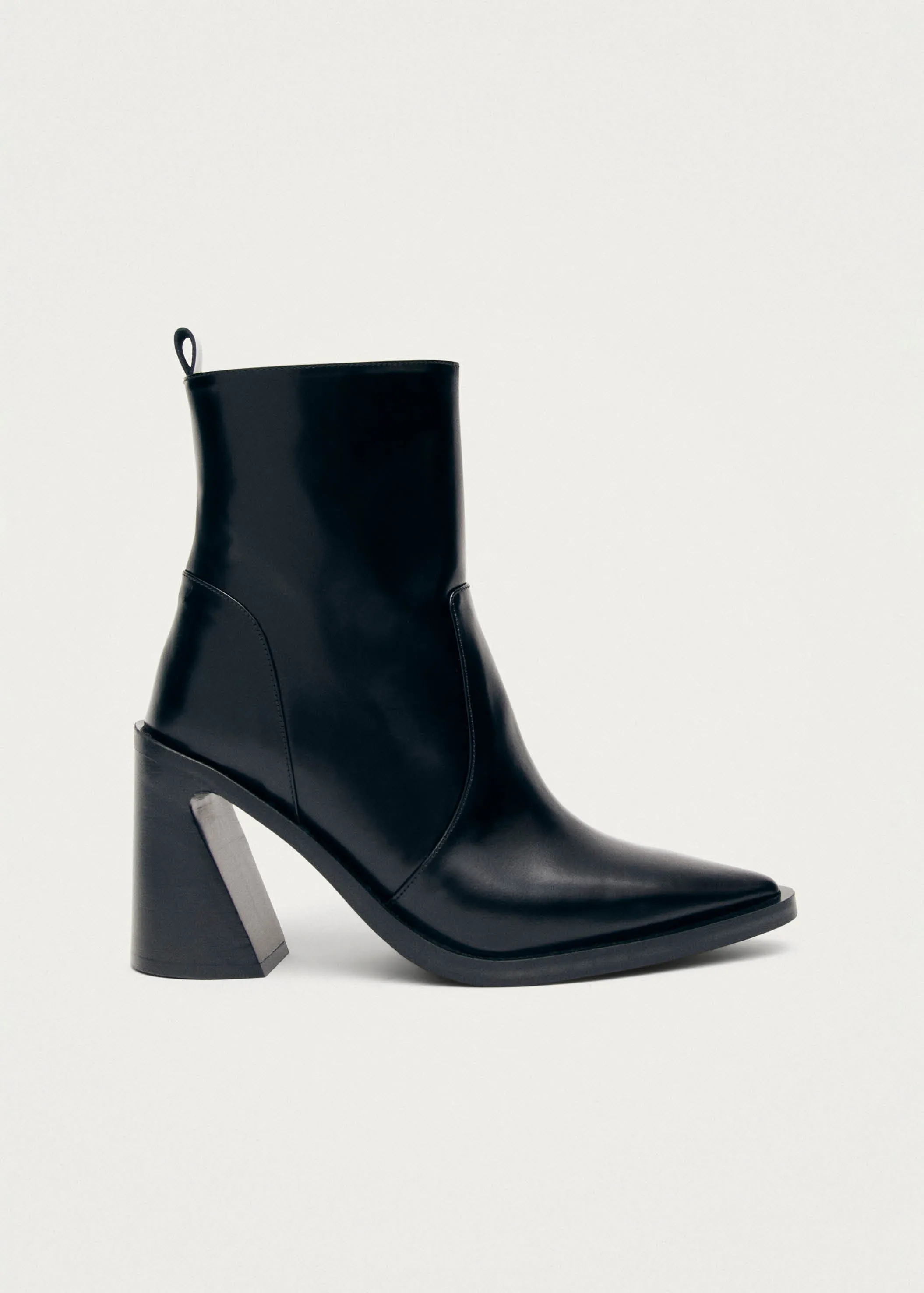 Haylo Black Leather Ankle Boots sold by Alohas
