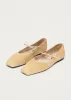Sway Soft Beige Leather Ballet Flats sold by Alohas
