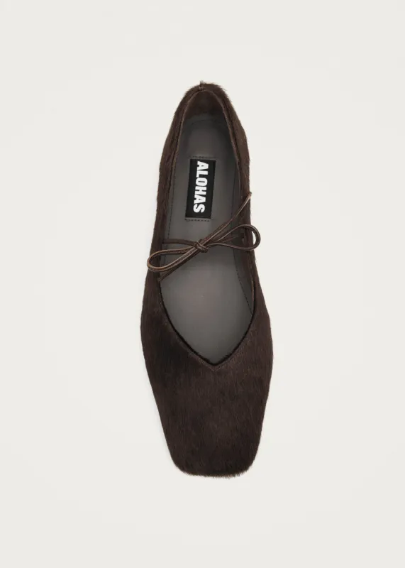 Sway Soft Brown Leather Ballet Flats sold by Alohas