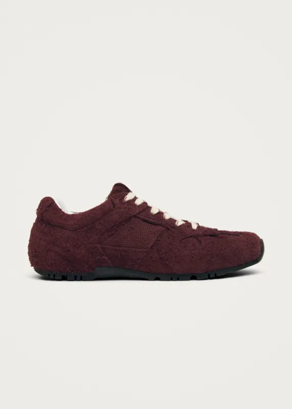 Tb.56 Suede Fuzzy Burgundy Leather Sneakers sold by Alohas