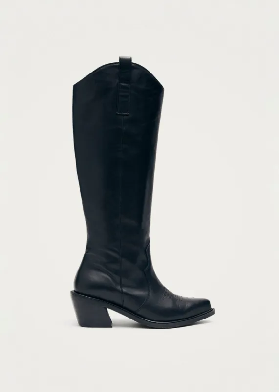 Mount Black Leather Boots sold by Alohas