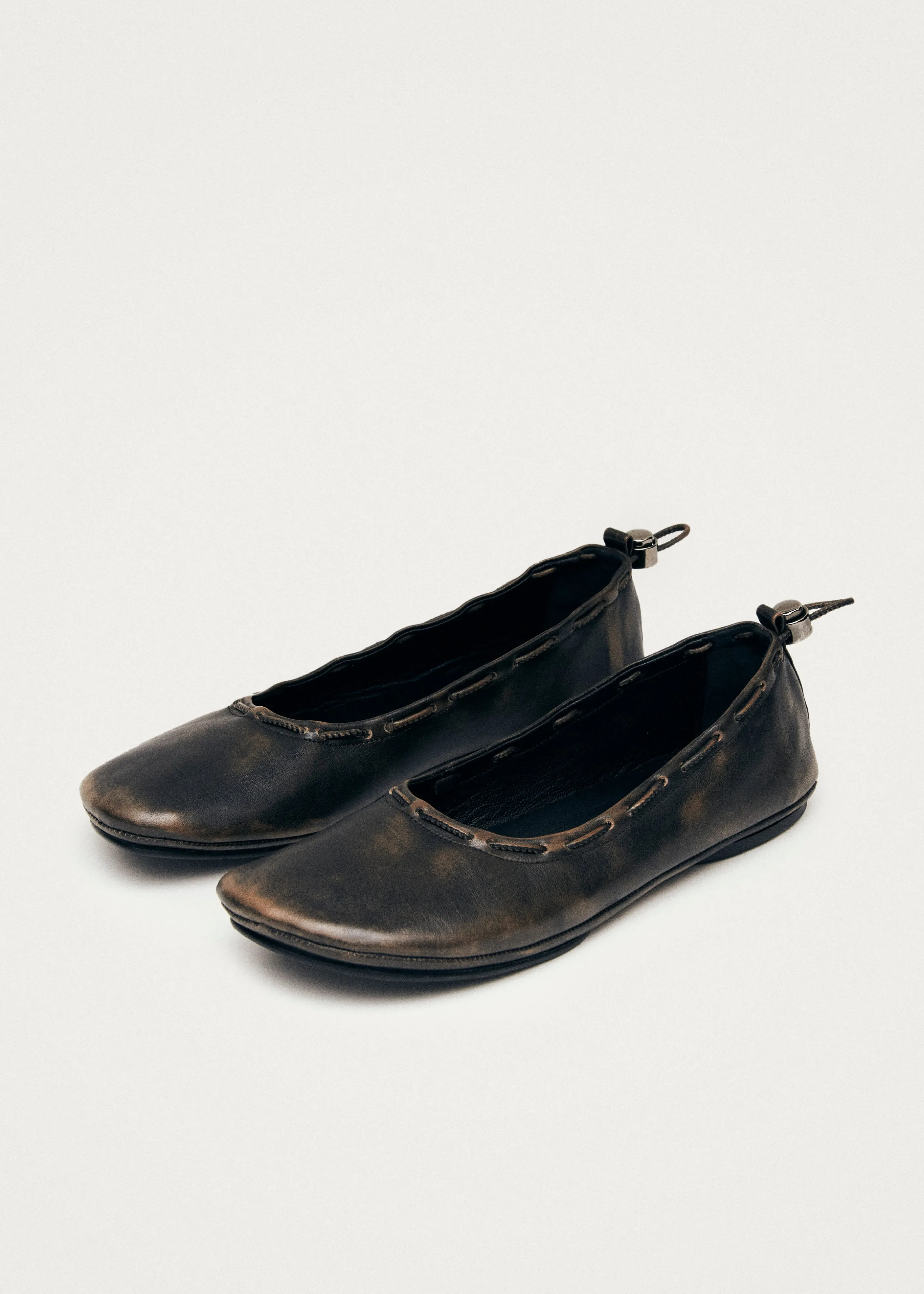 Gill Brushed Brown Leather Ballet Flats sold by Alohas product image thumbnail 2