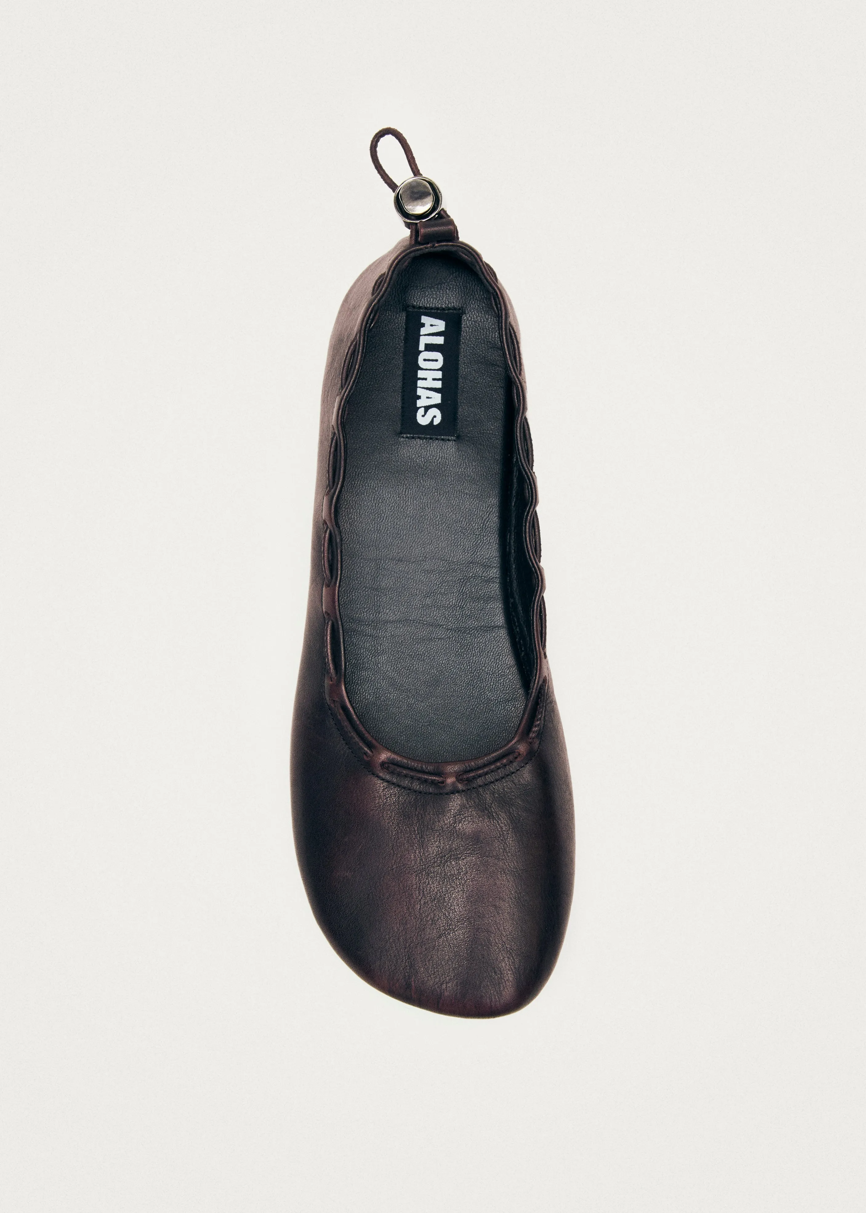 Gill Brushed Burgundy Leather Ballet Flats sold by Alohas product image thumbnail 5