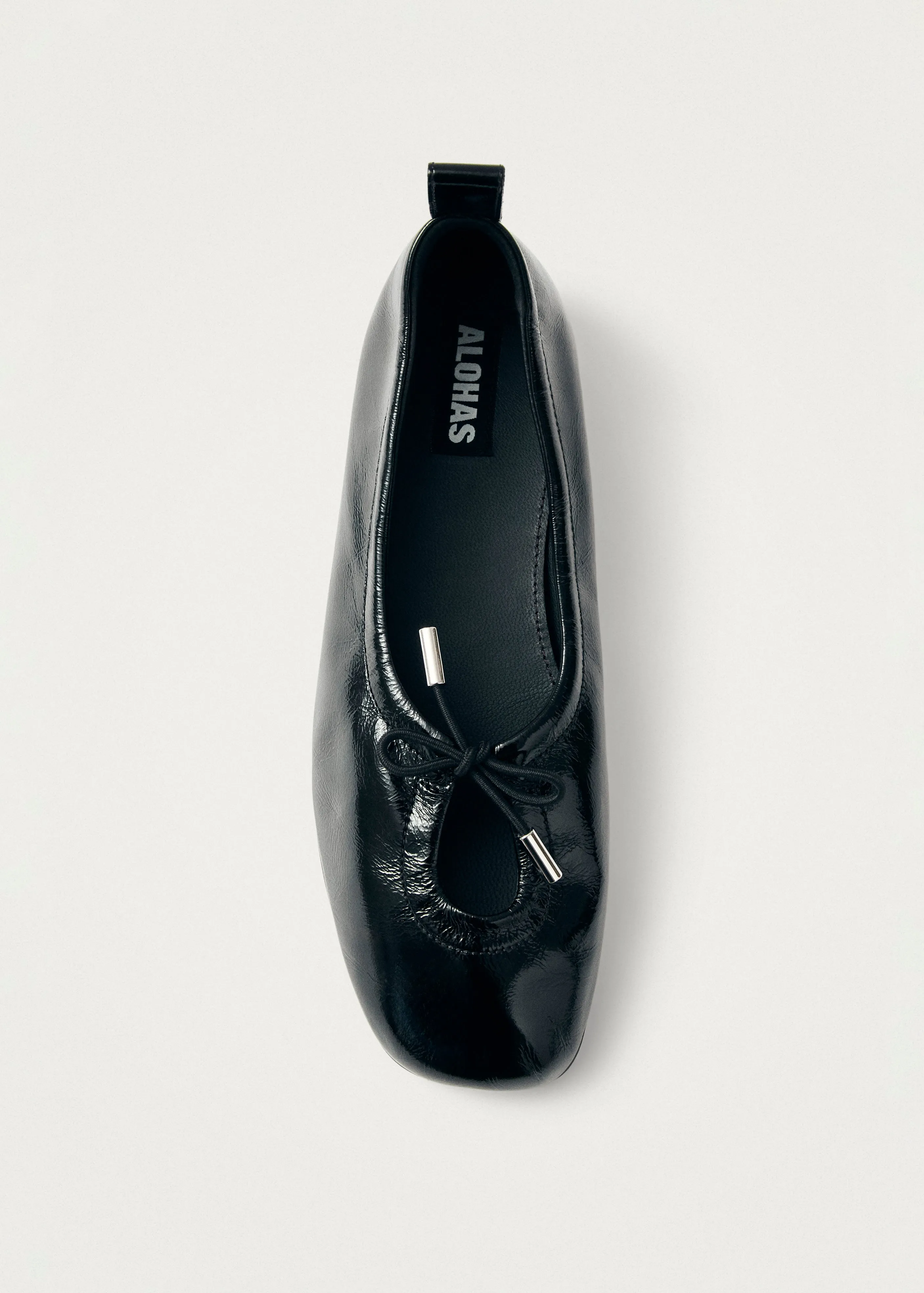 Rosalind Black Patent Leather Ballet Flats sold by Alohas