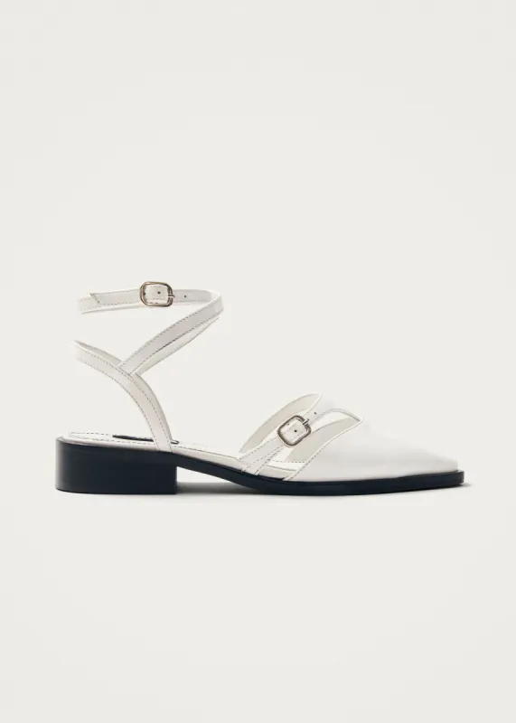Aveline Cream Leather Ballet Flats sold by Alohas