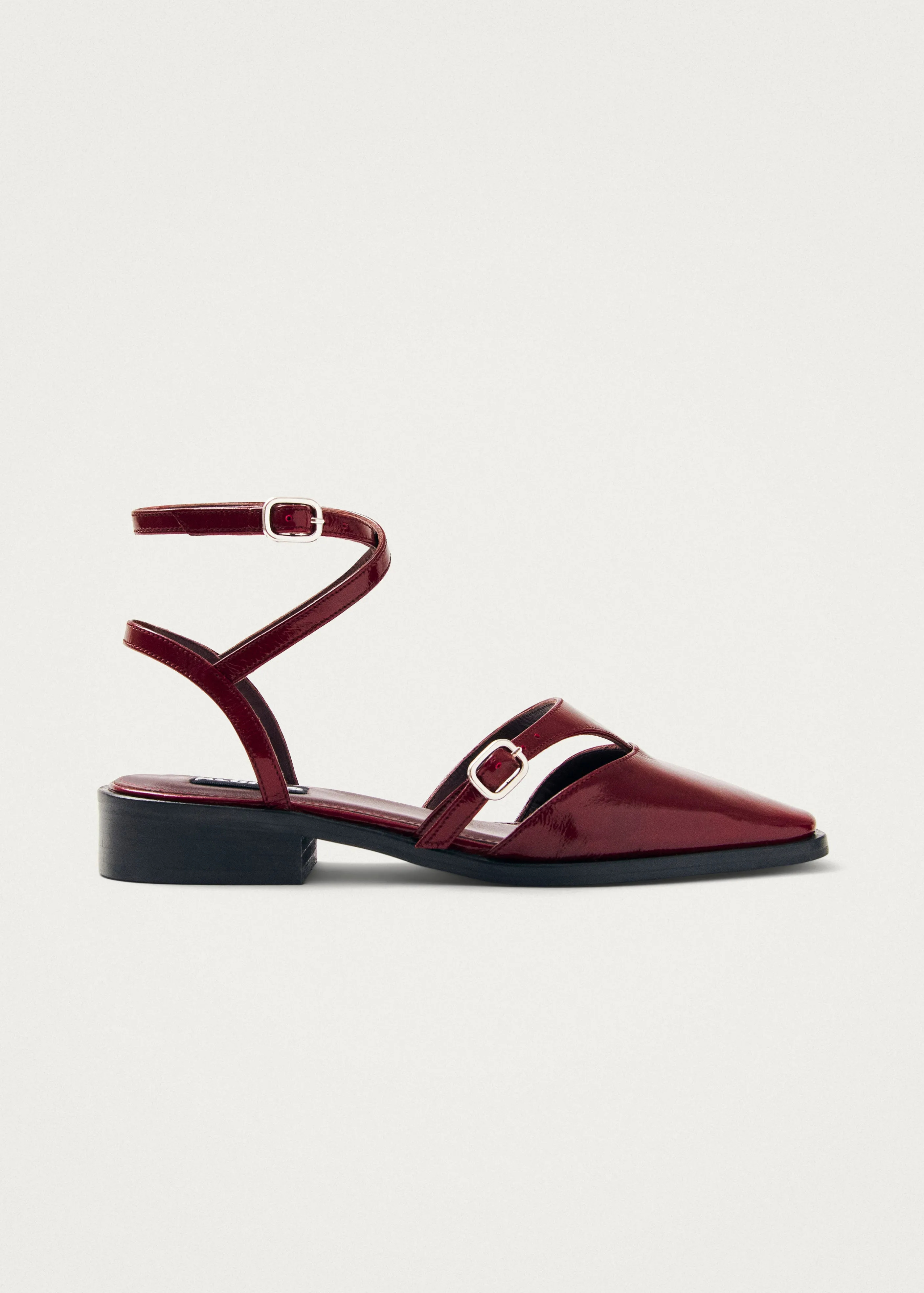 Aveline Burgundy Leather Ballet Flats sold by Alohas