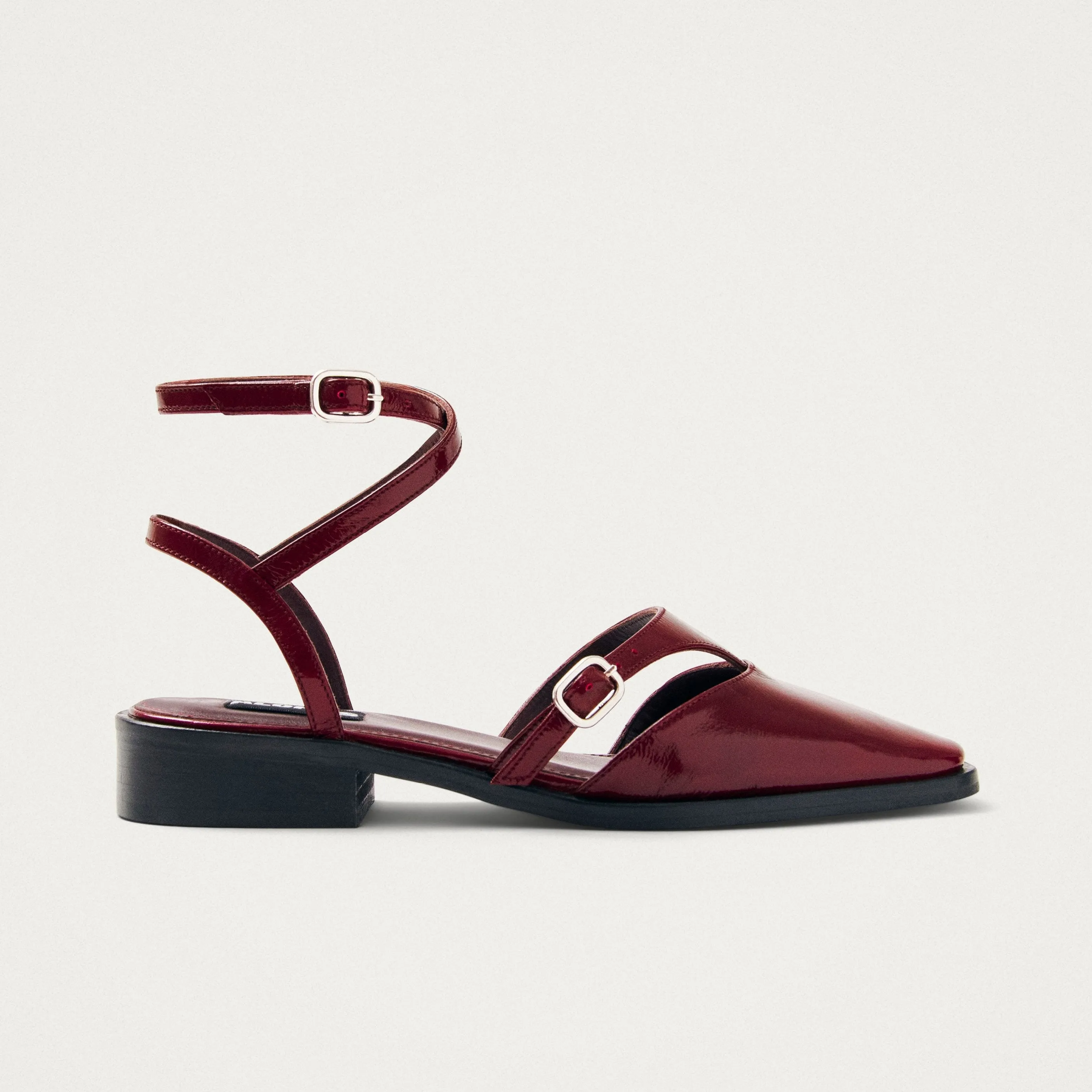 Aveline Burgundy Leather Ballet Flats sold by Alohas product image thumbnail 3