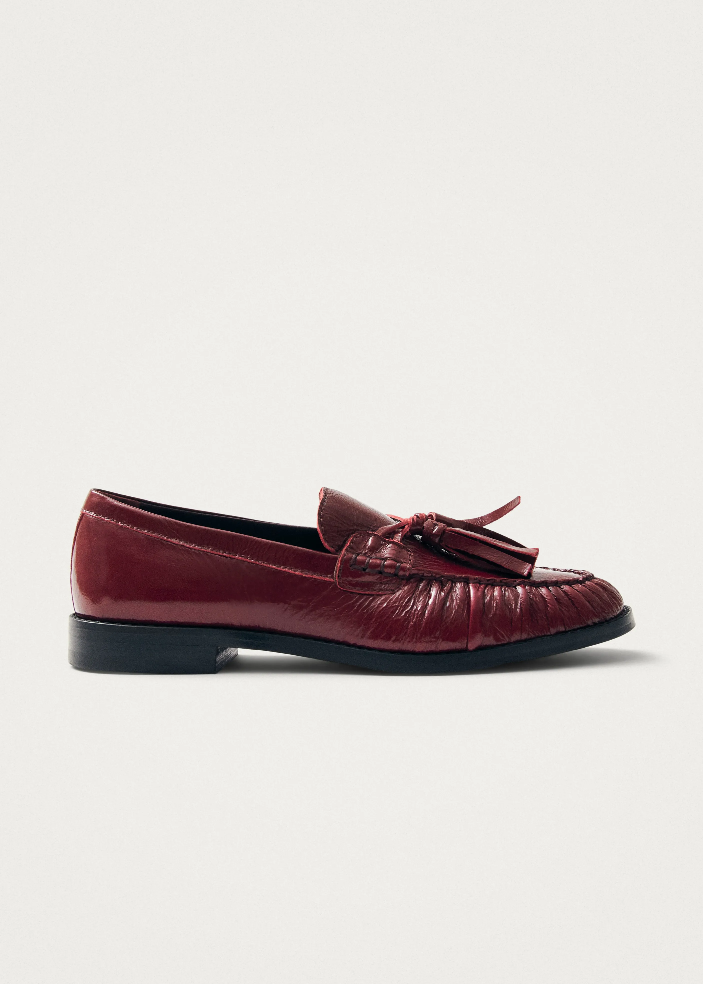 Marietta Burgundy Patent Leather Loafers sold by Alohas