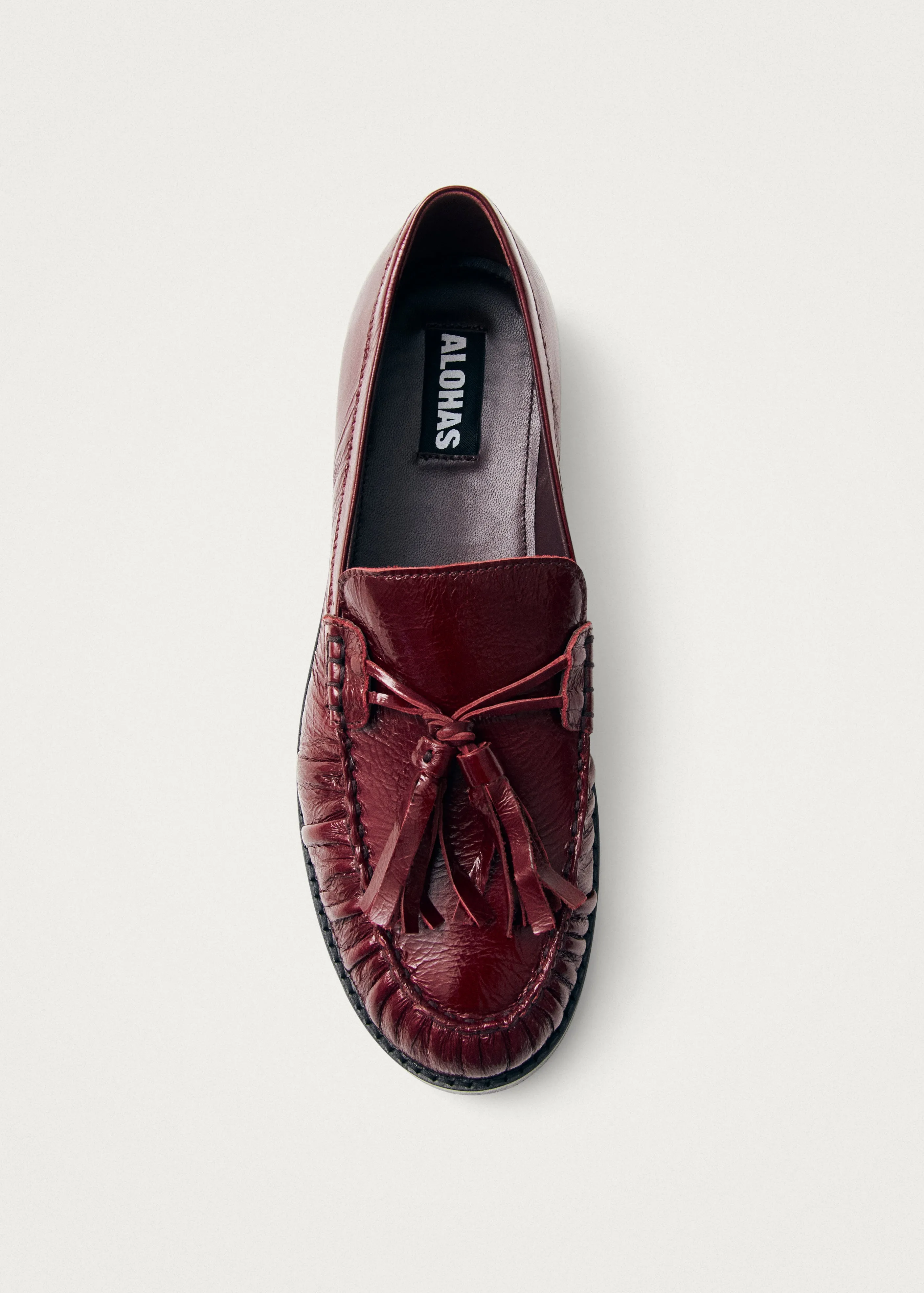 Marietta Burgundy Patent Leather Loafers sold by Alohas product image thumbnail 5