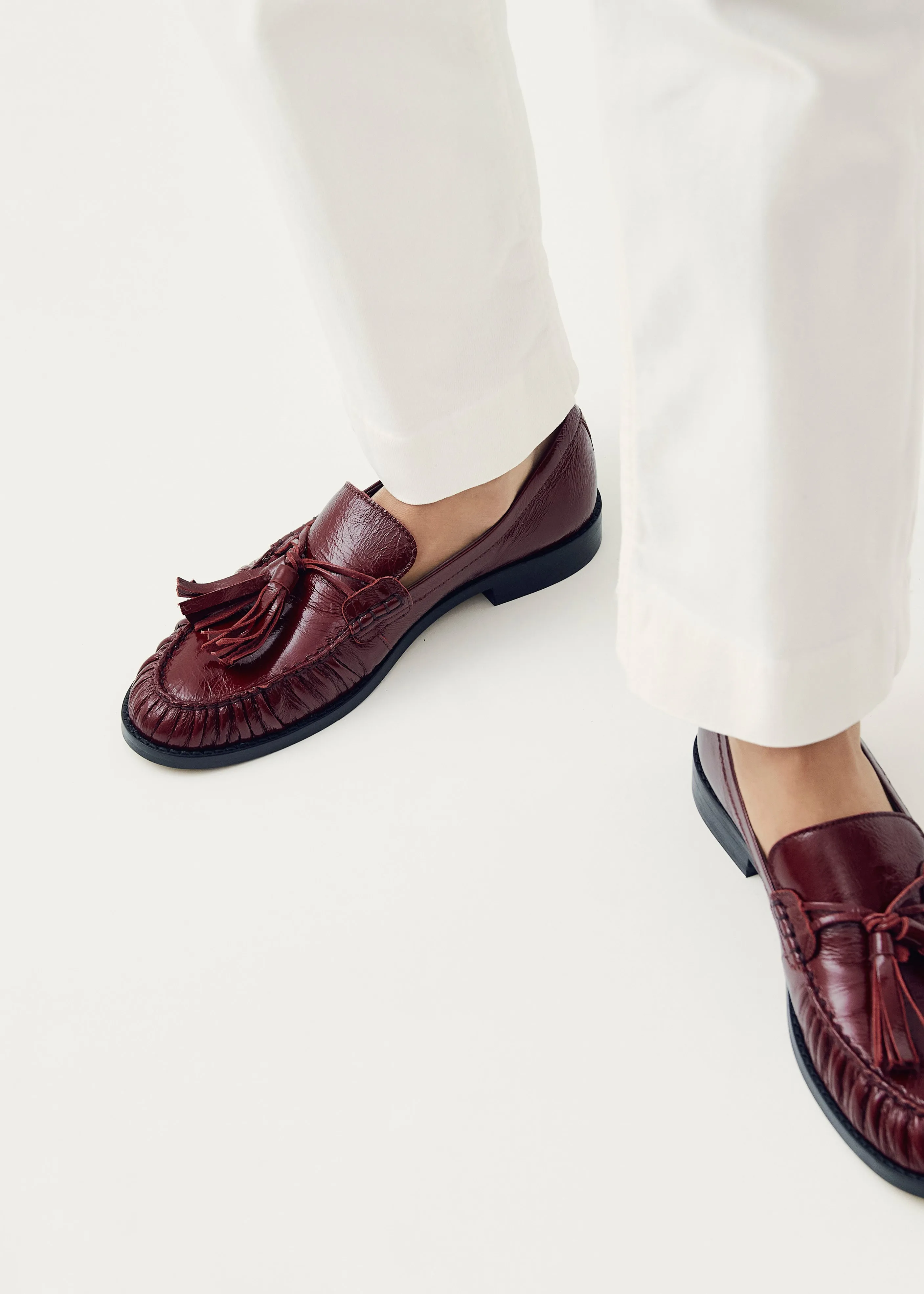 Marietta Burgundy Patent Leather Loafers sold by Alohas product image thumbnail 2