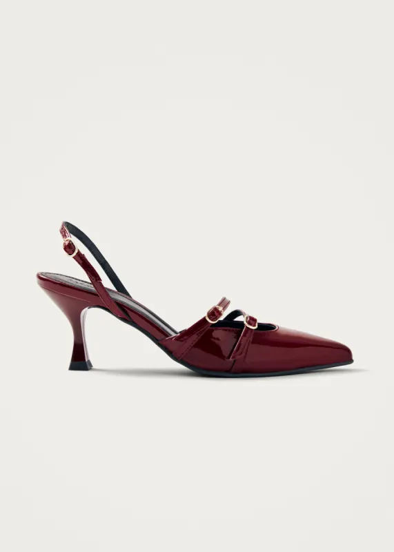 Joelle Burgundy Patent Leather Pumps sold by Alohas