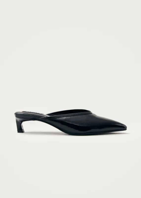 Tessa Onix Black Leather Mules sold by Alohas