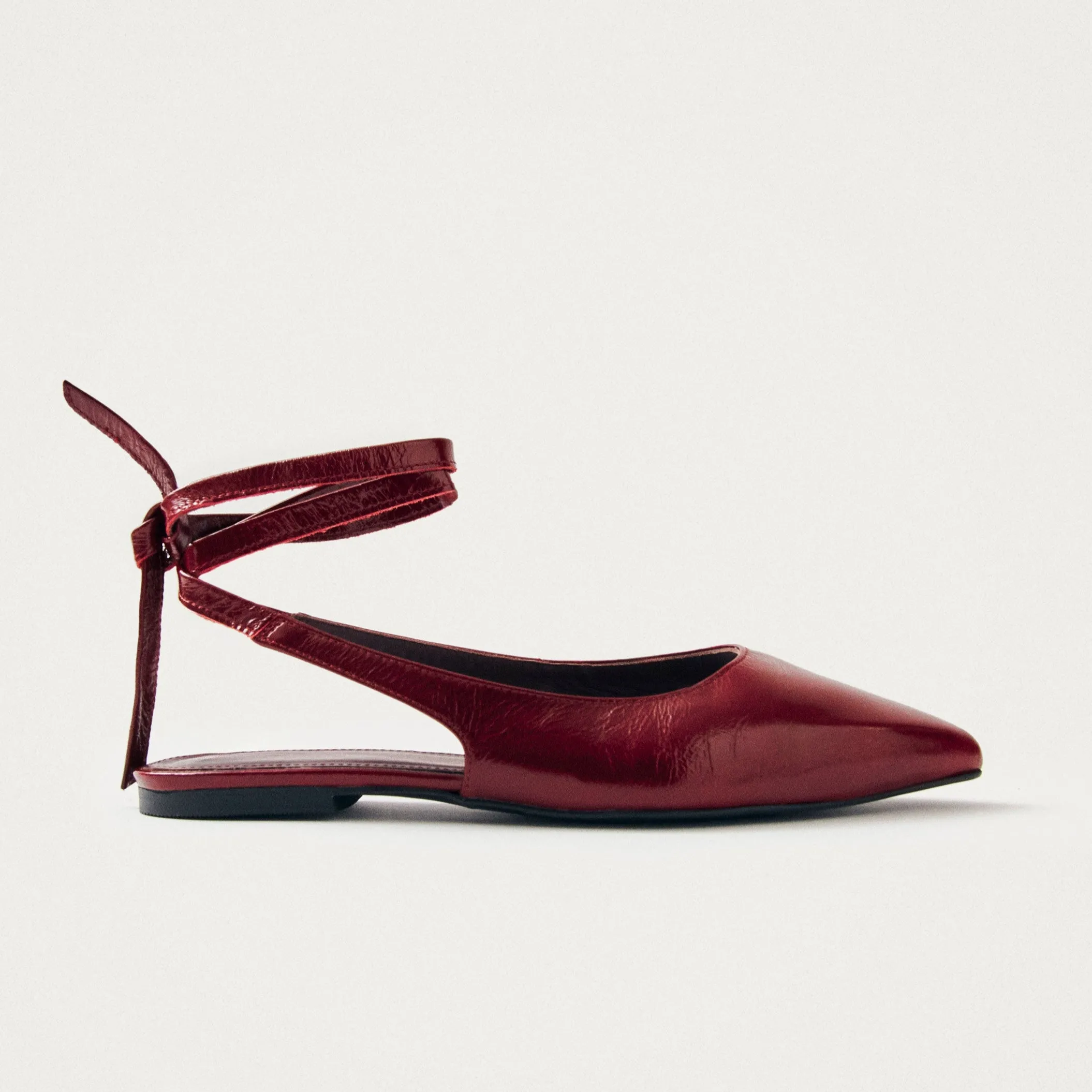 Ribbon Onix Burgundy Leather Ballet Flats sold by Alohas product image thumbnail 3