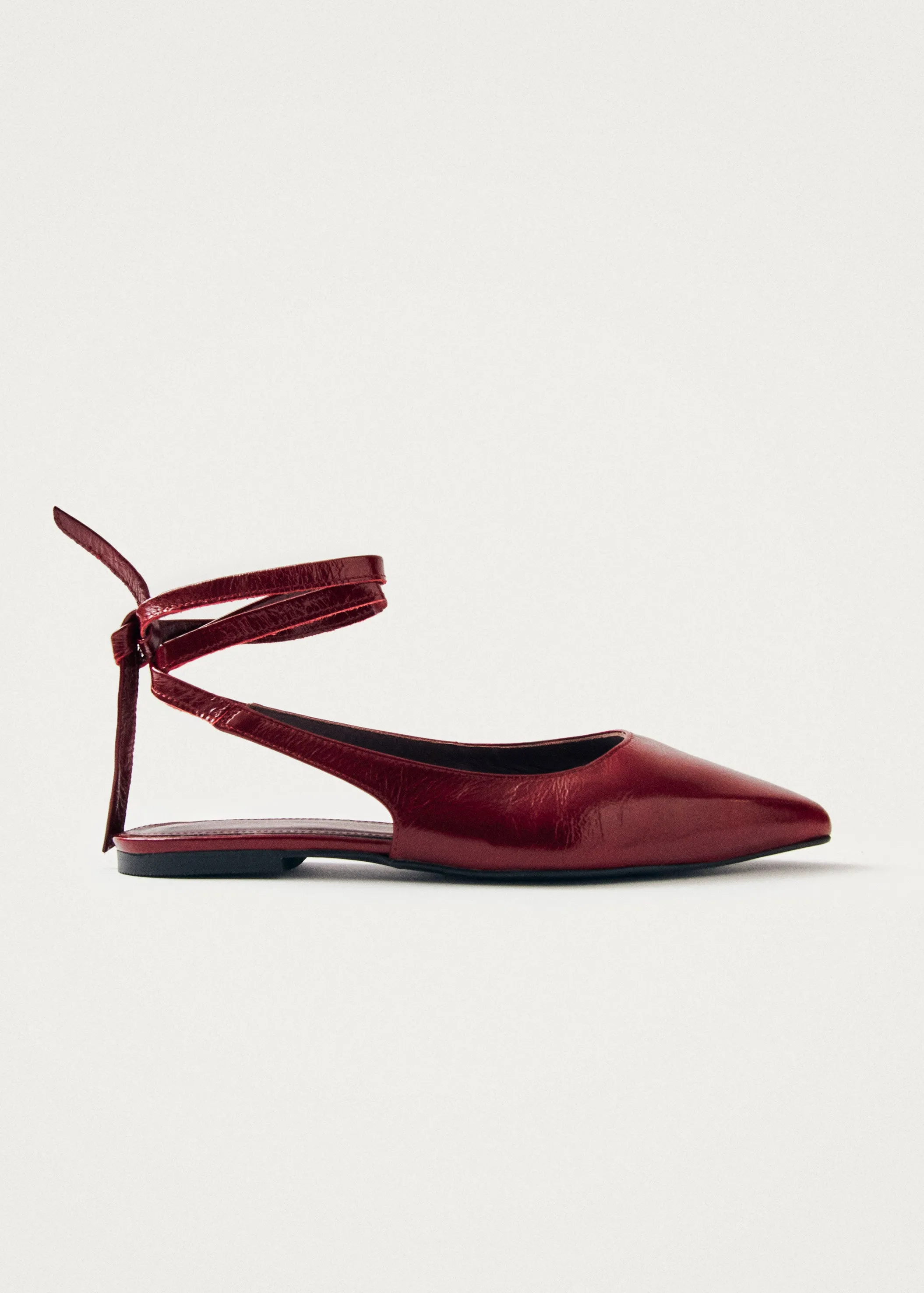 Ribbon Onix Burgundy Leather Ballet Flats sold by Alohas