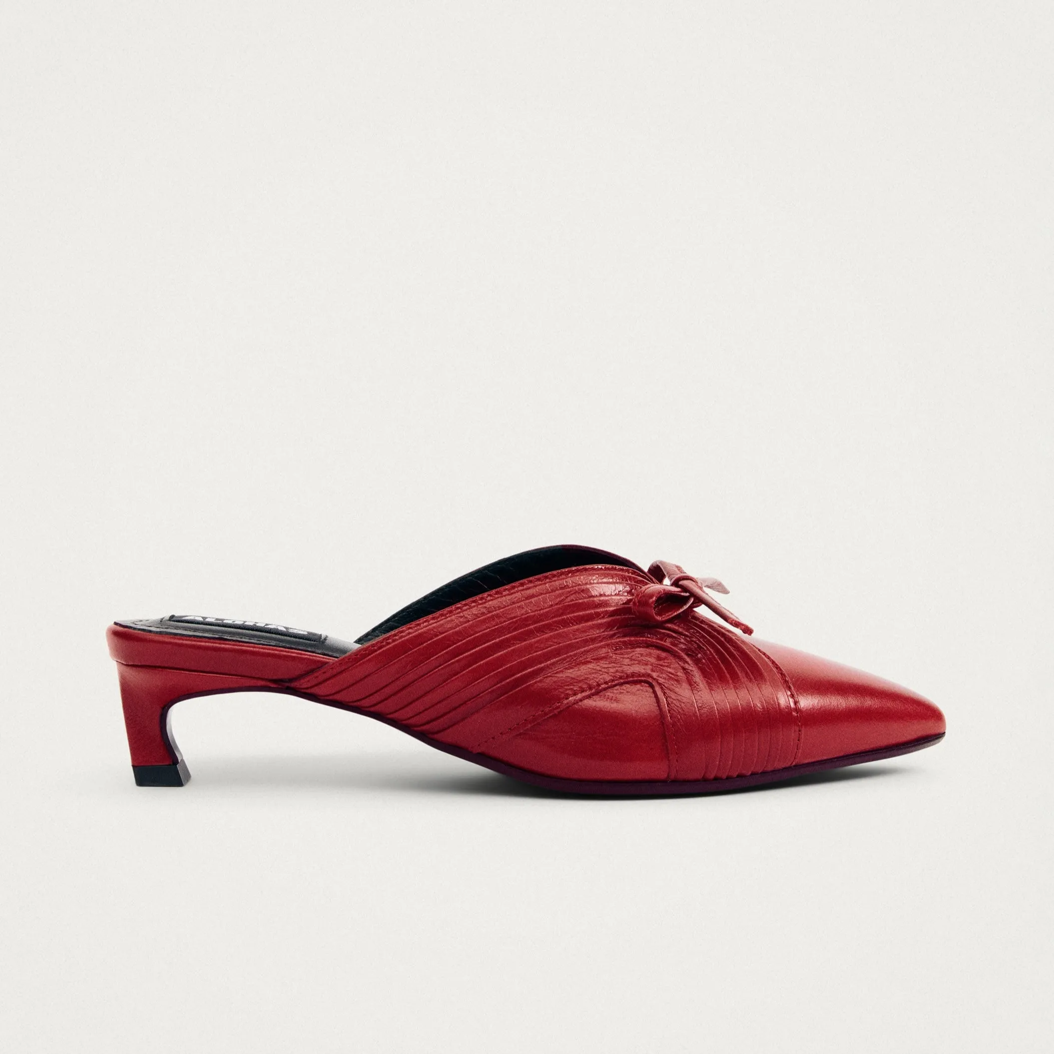 Gayle Red Leather Mules sold by Alohas product image thumbnail 3