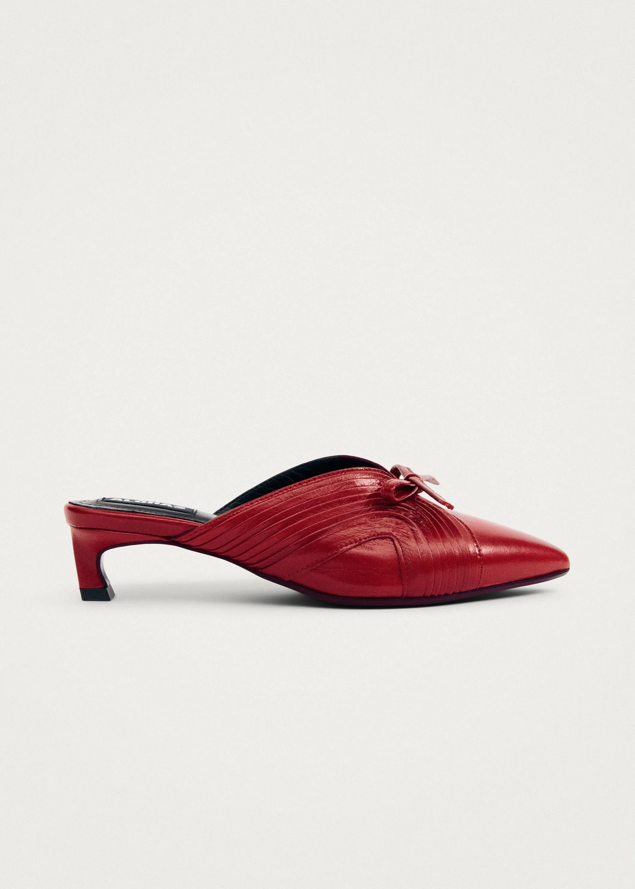 Gayle Red Leather Mules sold by Alohas