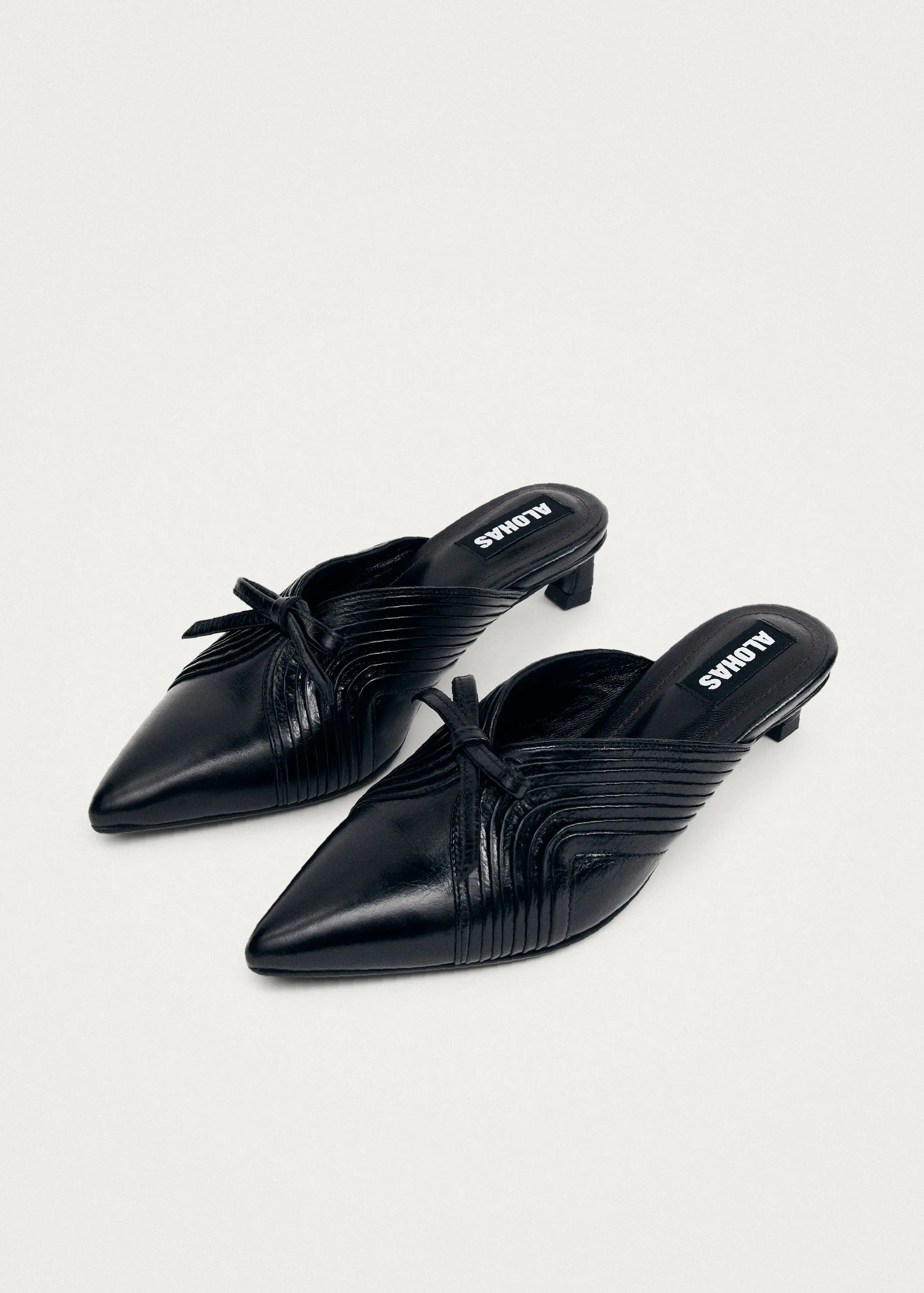 Gayle Black Leather Mules sold by Alohas product image thumbnail 2