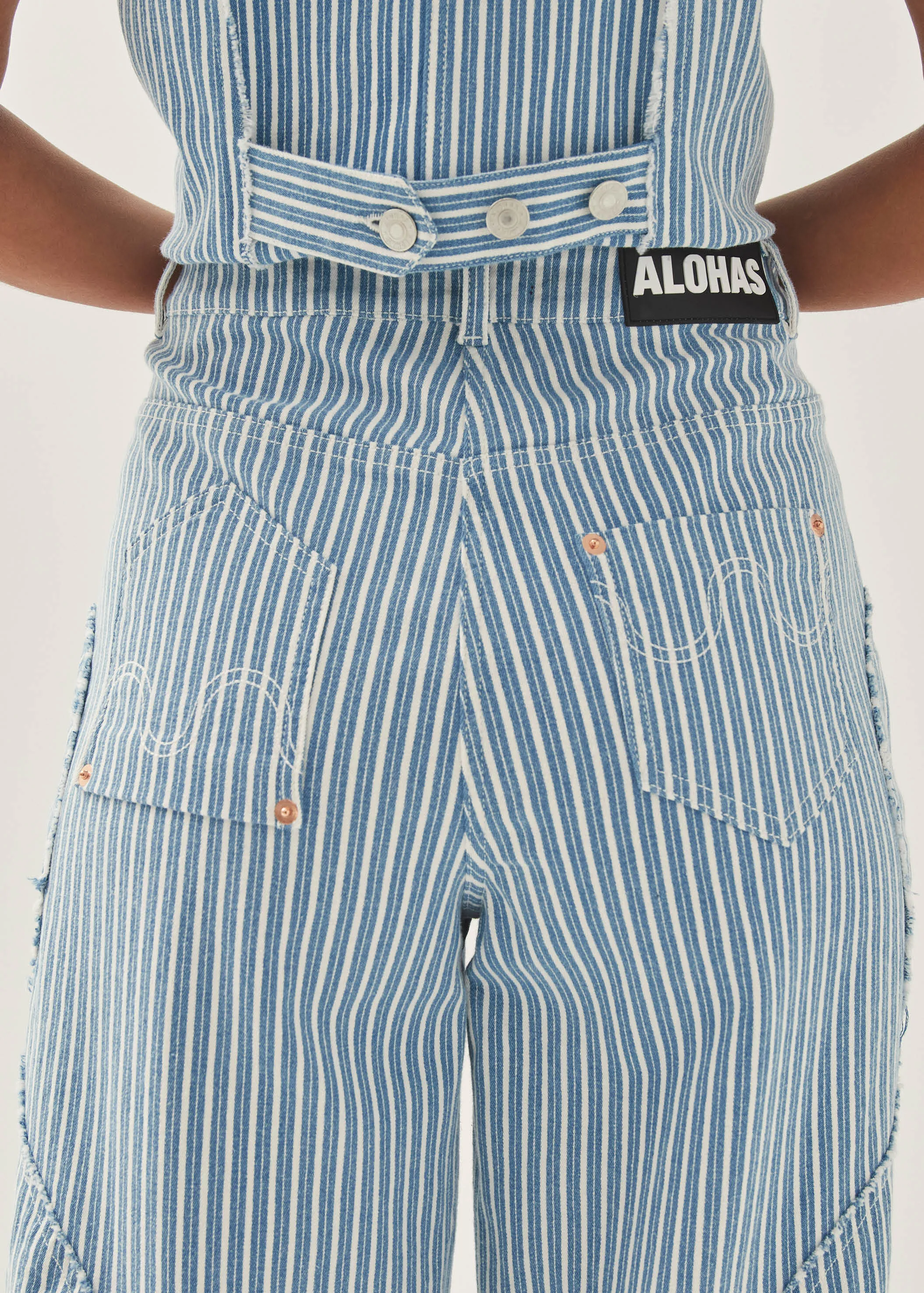 Lorenza Stripes Blue White Denim Trousers sold by Alohas product image thumbnail 2