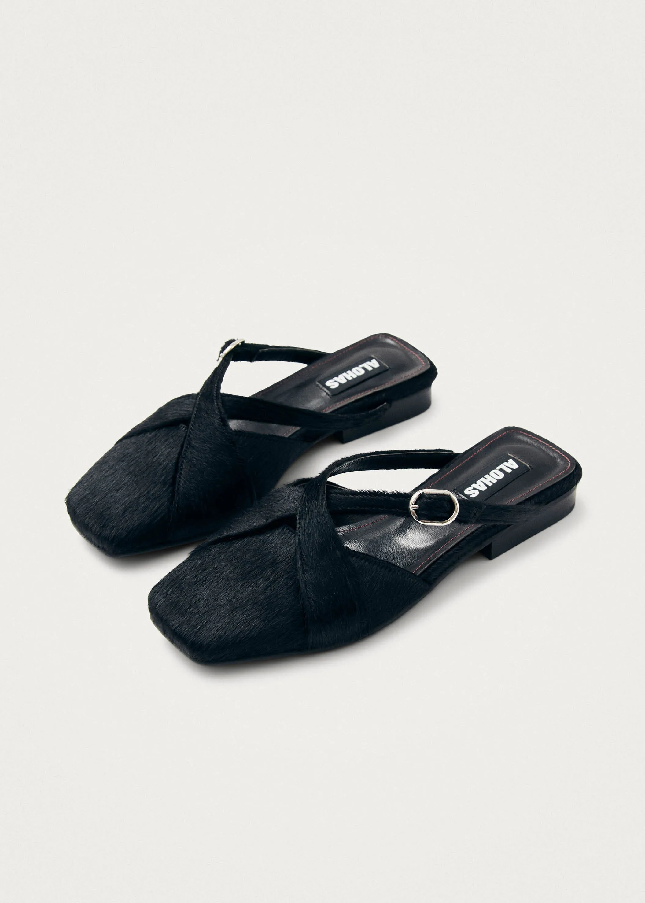 Adria Soft Black Leather Mules sold by Alohas product image thumbnail 2