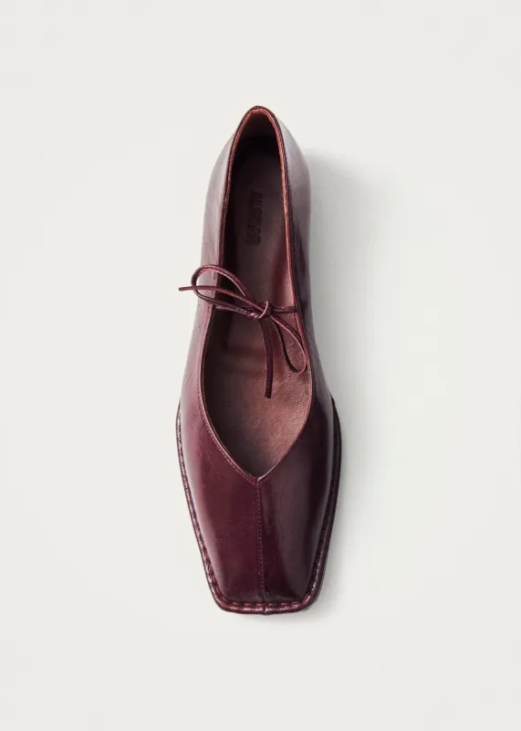 Sway Burgundy Leather Ballet Flats sold by Alohas