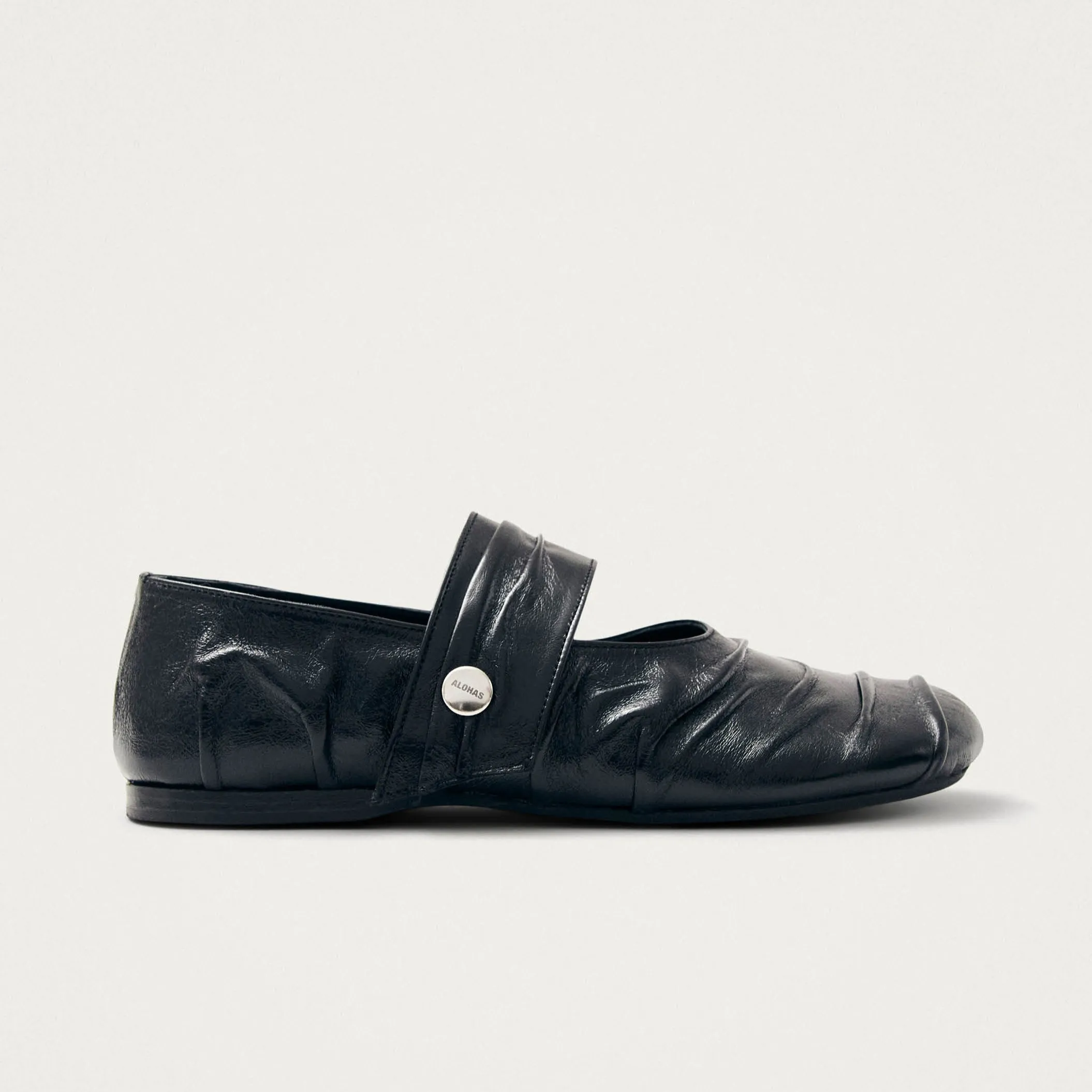 Shay Black Leather Ballet Flats sold by Alohas product image thumbnail 3