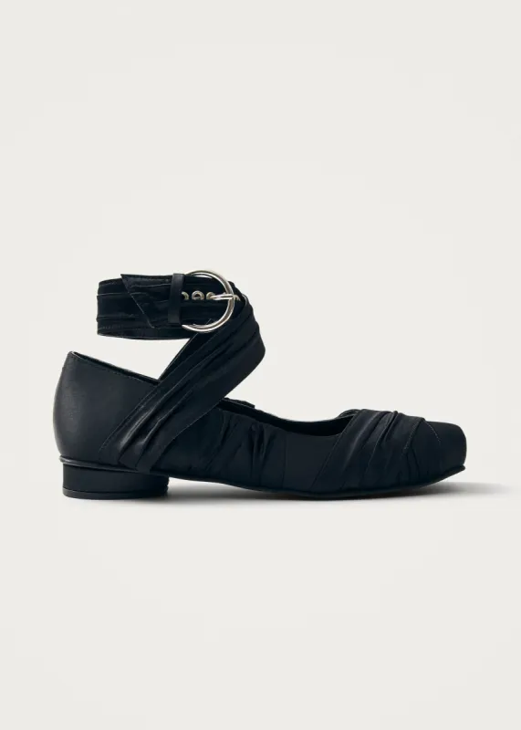 Volant Silky Black Ballet Flats sold by Alohas