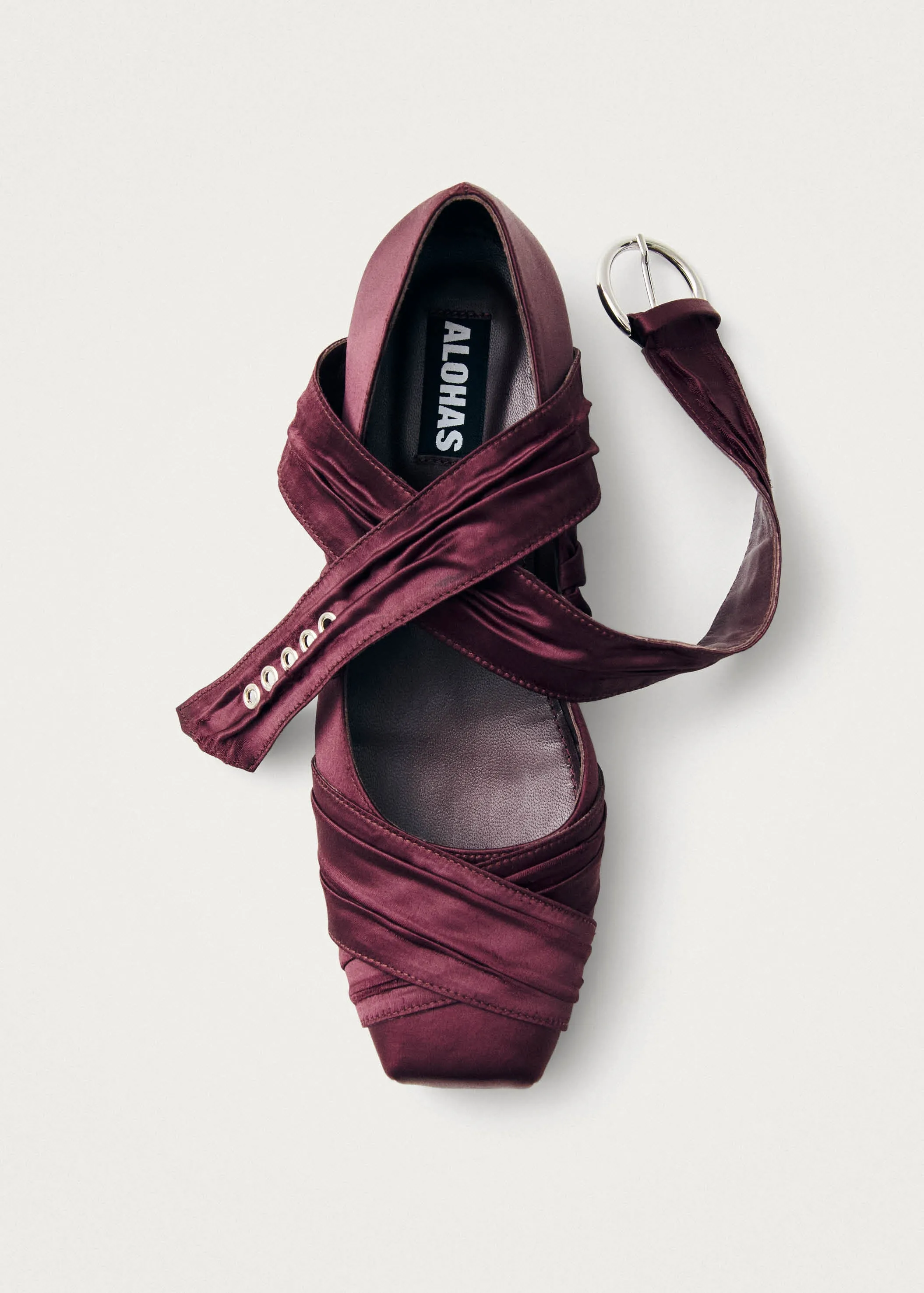 Volant Silky Burgundy Ballet Flats sold by Alohas product image thumbnail 4