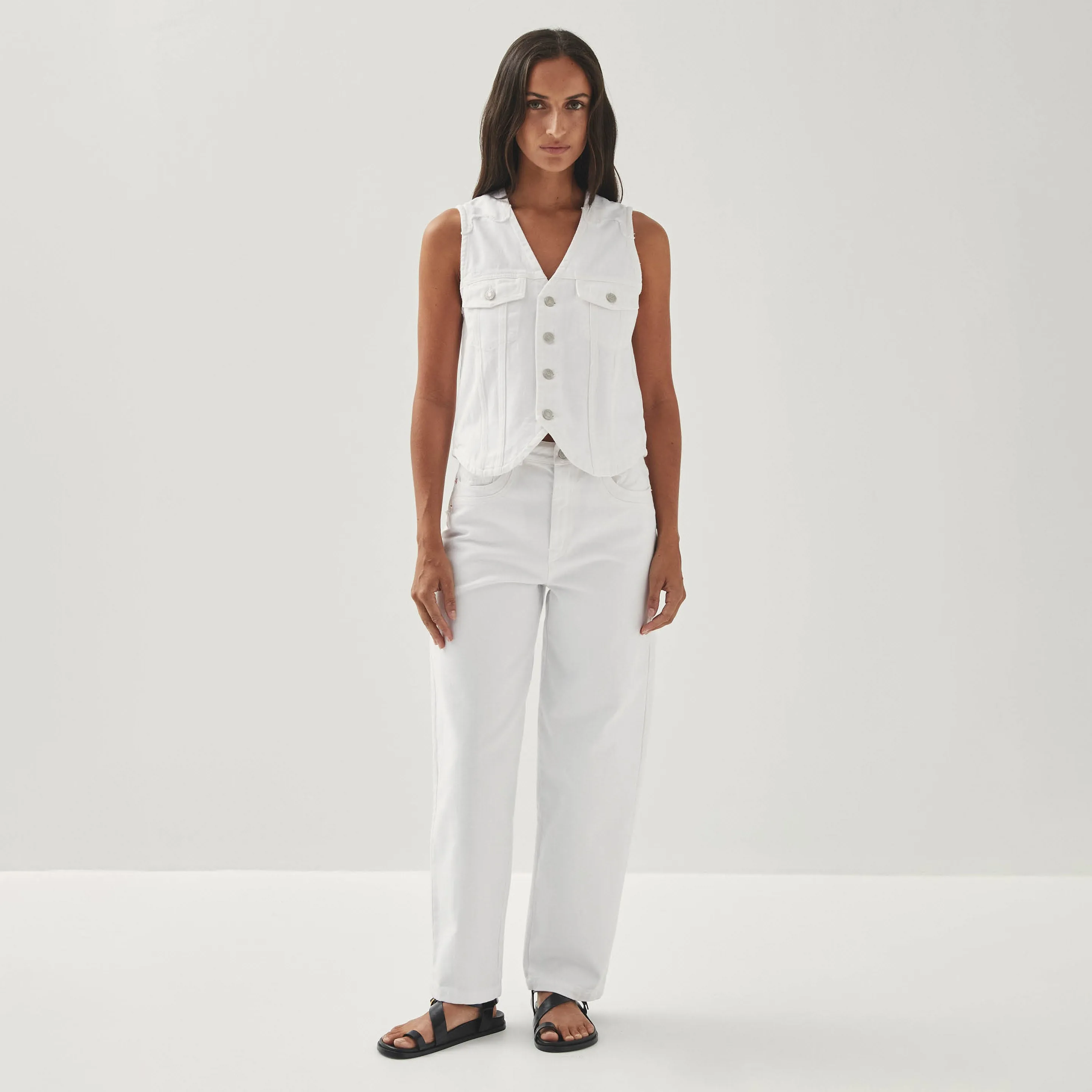 Lorenza White Denim Trousers sold by Alohas product image thumbnail 3