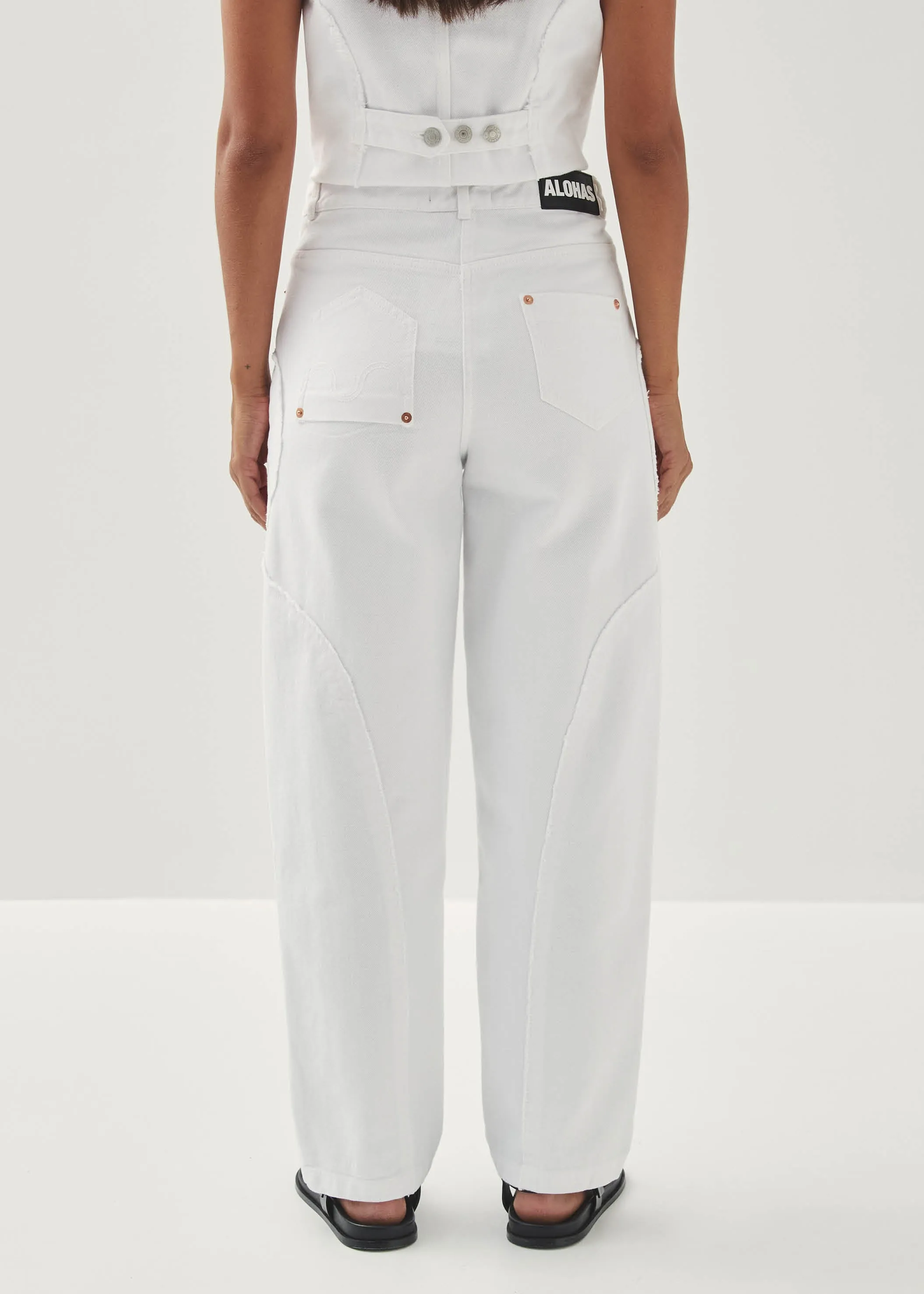 Lorenza White Denim Trousers sold by Alohas product image thumbnail 5