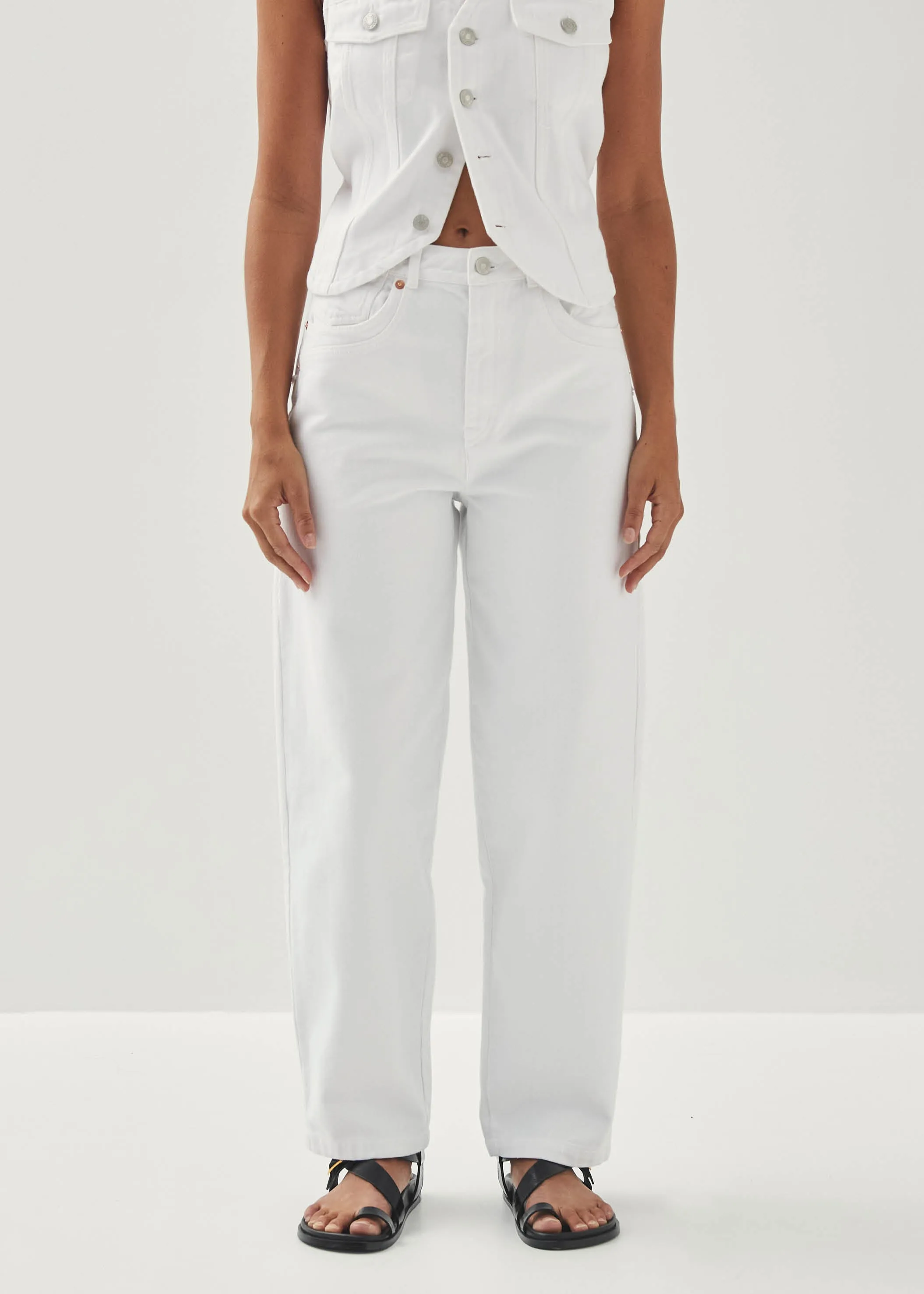 Lorenza White Denim Trousers sold by Alohas product image thumbnail 4