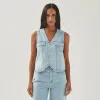 Manuela Light Blue Denim Vest sold by Alohas