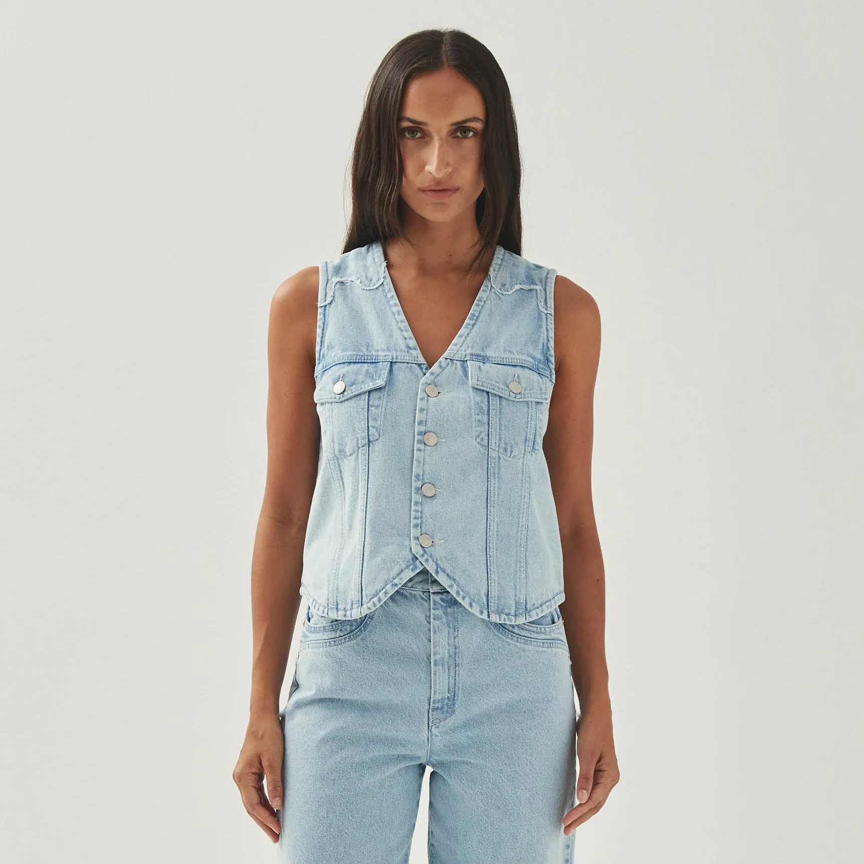 Manuela Light Blue Denim Vest sold by Alohas product image thumbnail 3