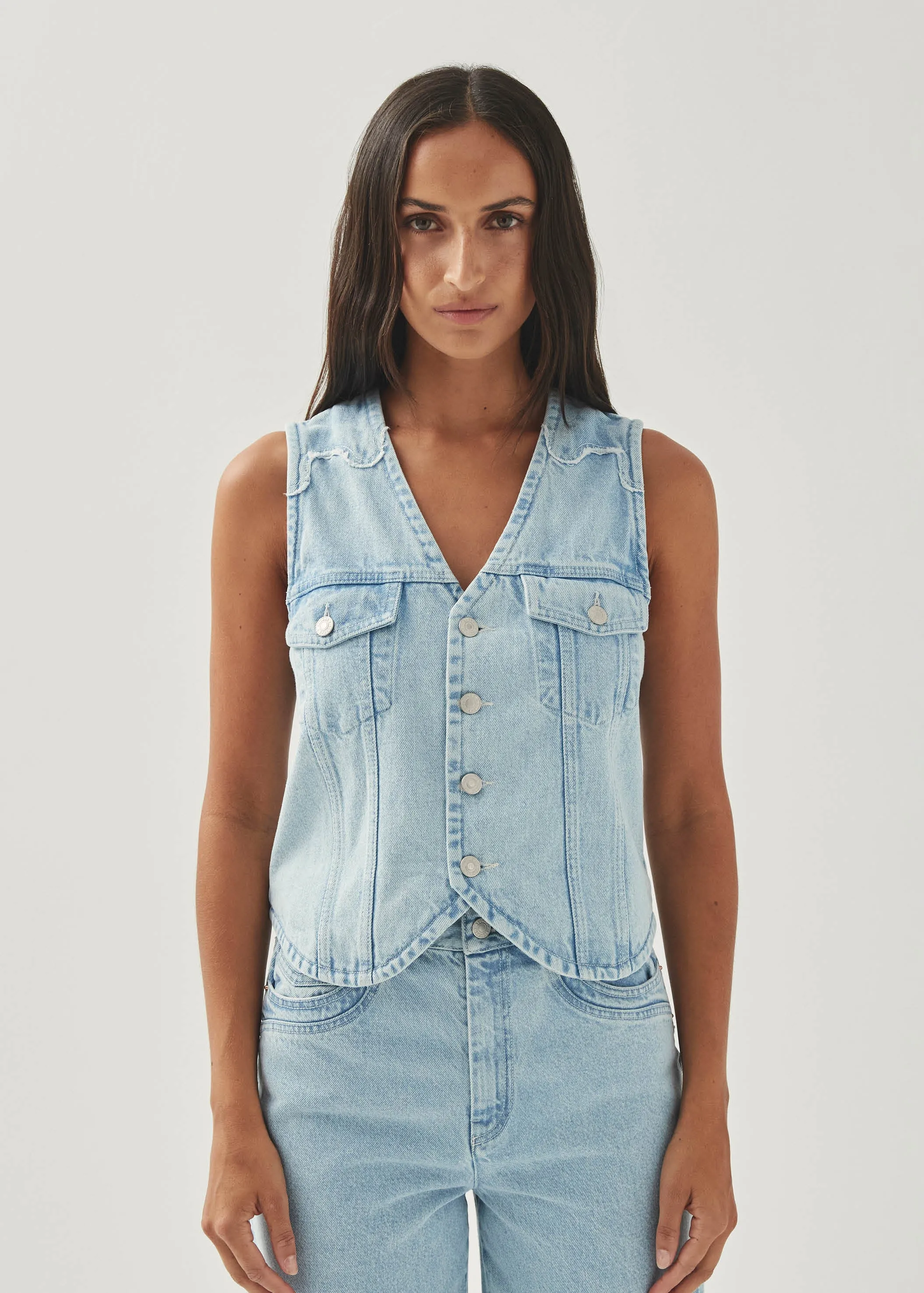 Manuela Light Blue Denim Vest sold by Alohas product image thumbnail 4
