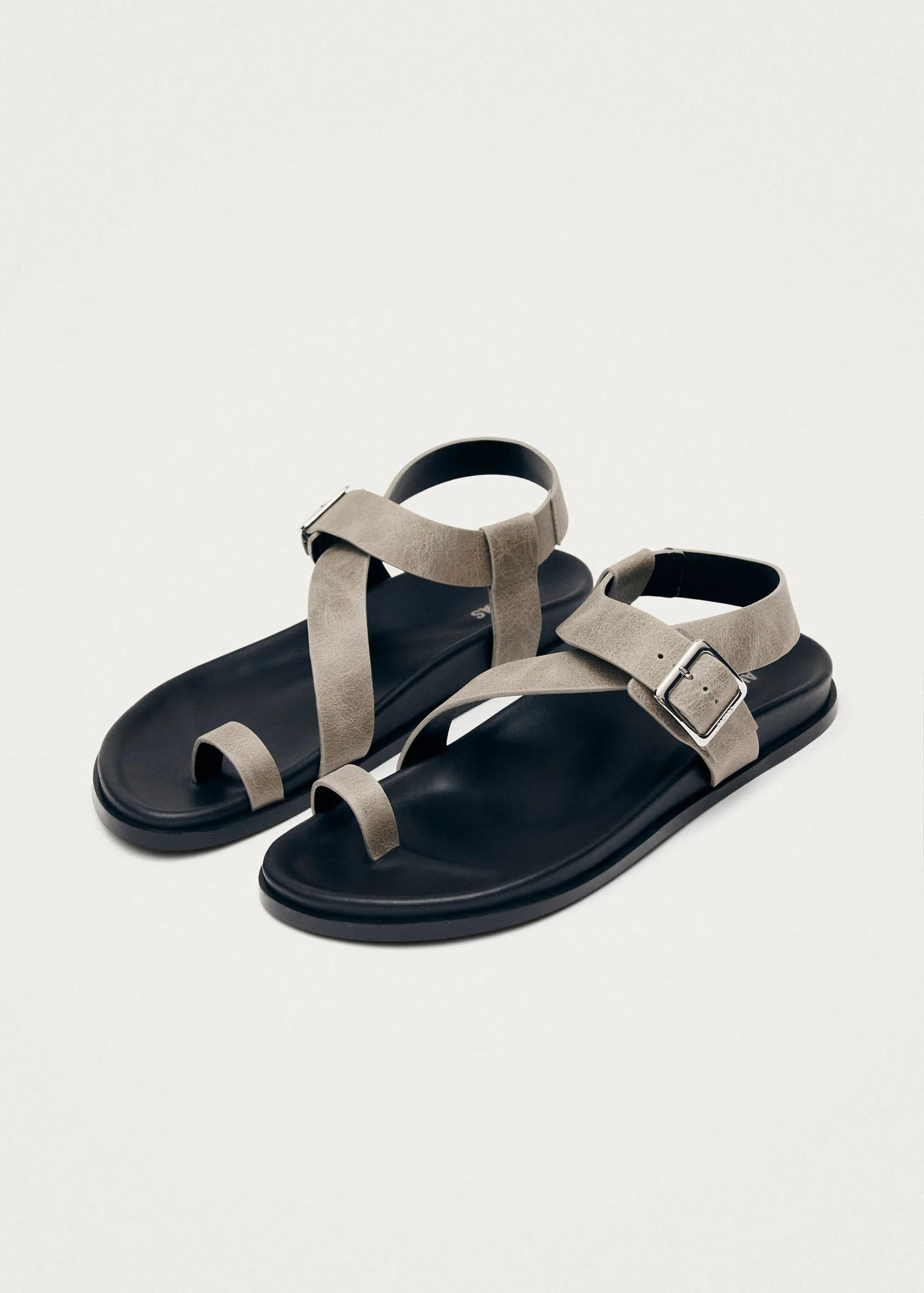 Siren Vintage Grey Leather Sandals sold by Alohas product image thumbnail 2
