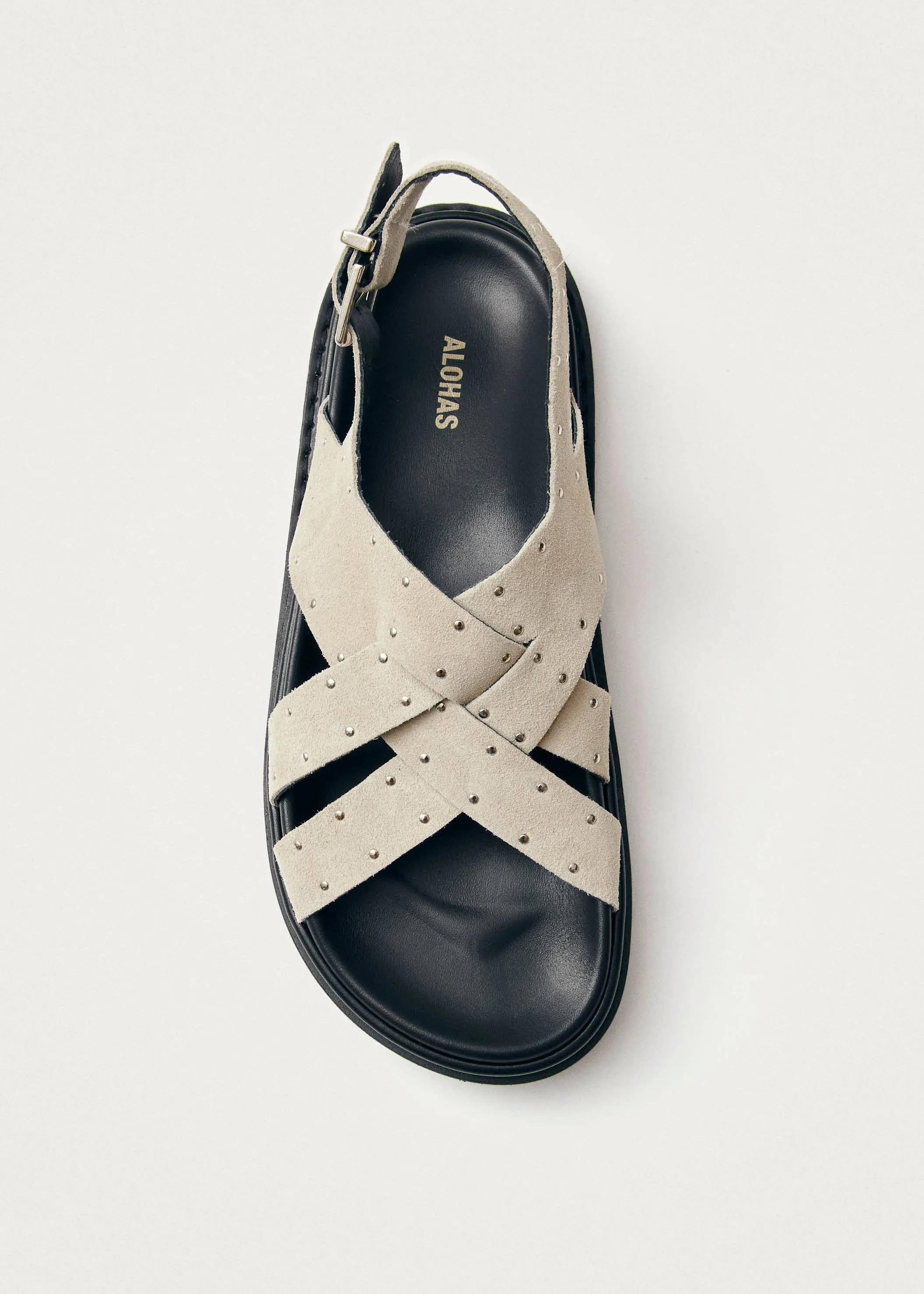 Trunca Suede Studs Beige Leather Sandals sold by Alohas product image thumbnail 4