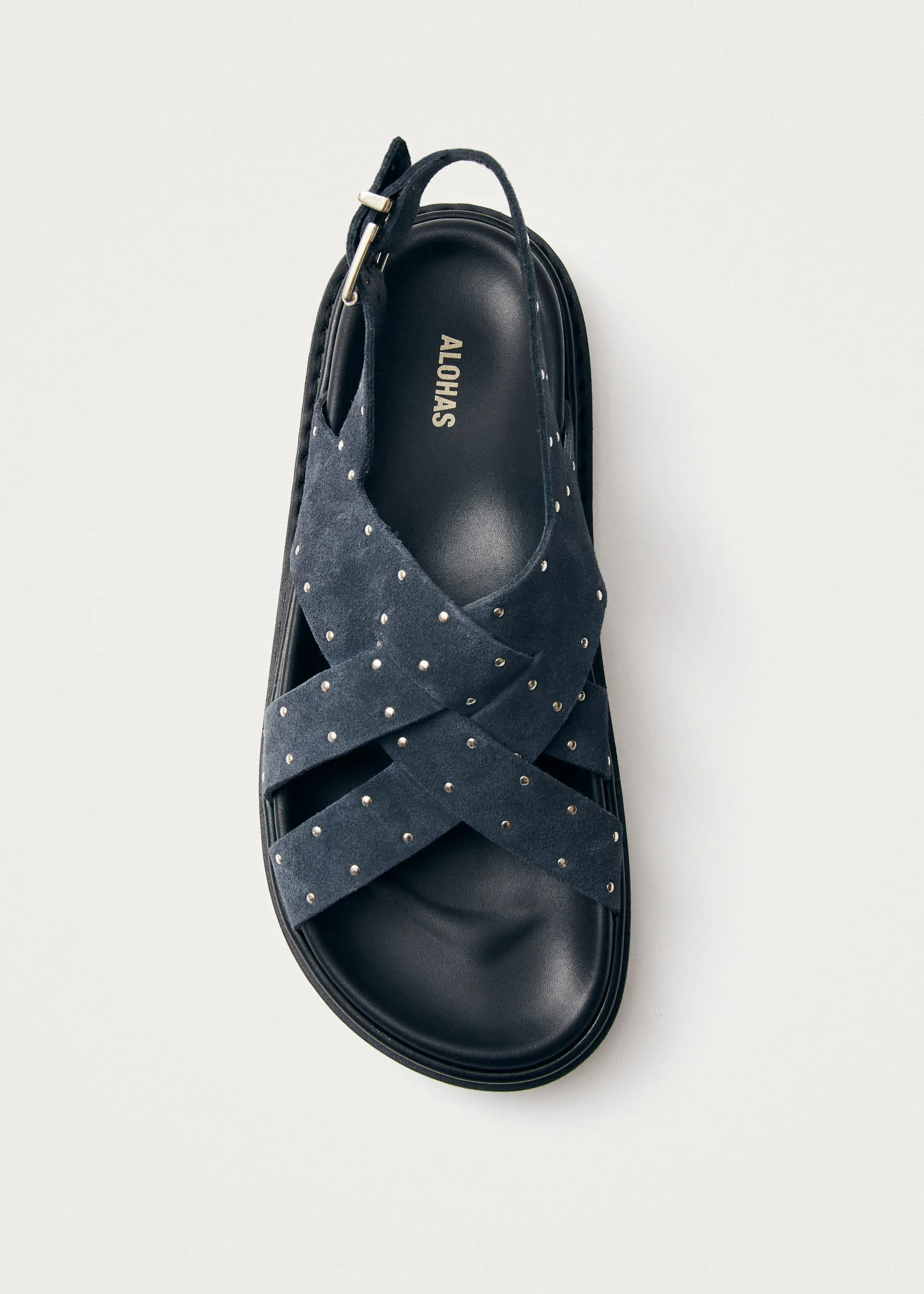 Trunca Suede Studs Blue Leather Sandals sold by Alohas product image thumbnail 4