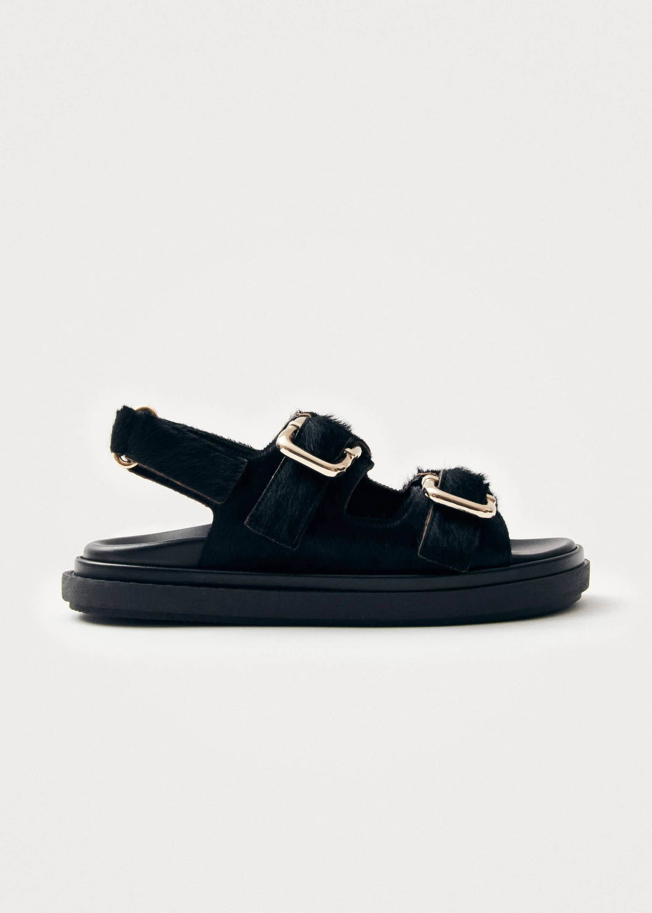 Harper Soft Black Leather Sandals sold by Alohas