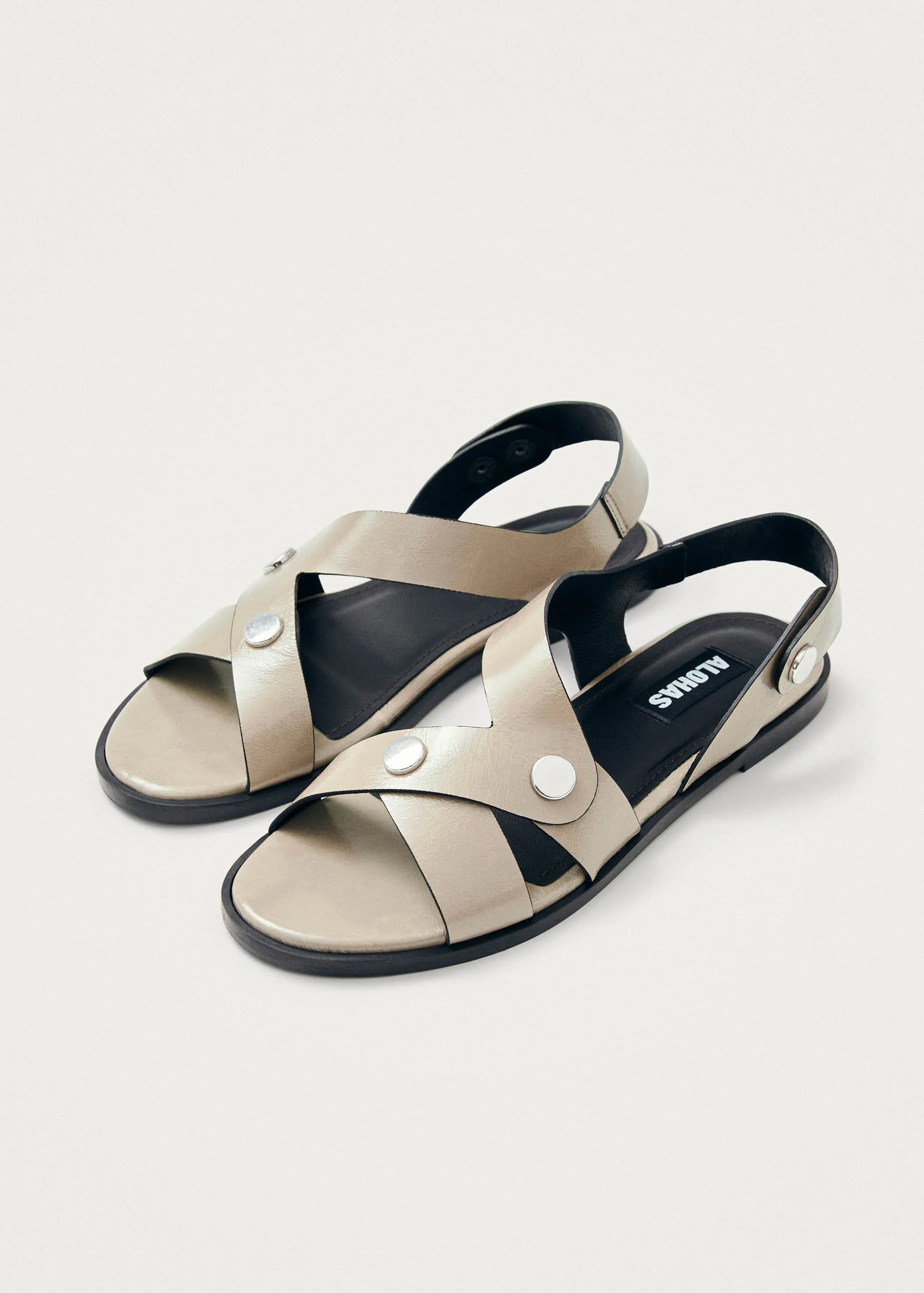 Mindy Onix Stone Beige Leather Sandals sold by Alohas product image thumbnail 2
