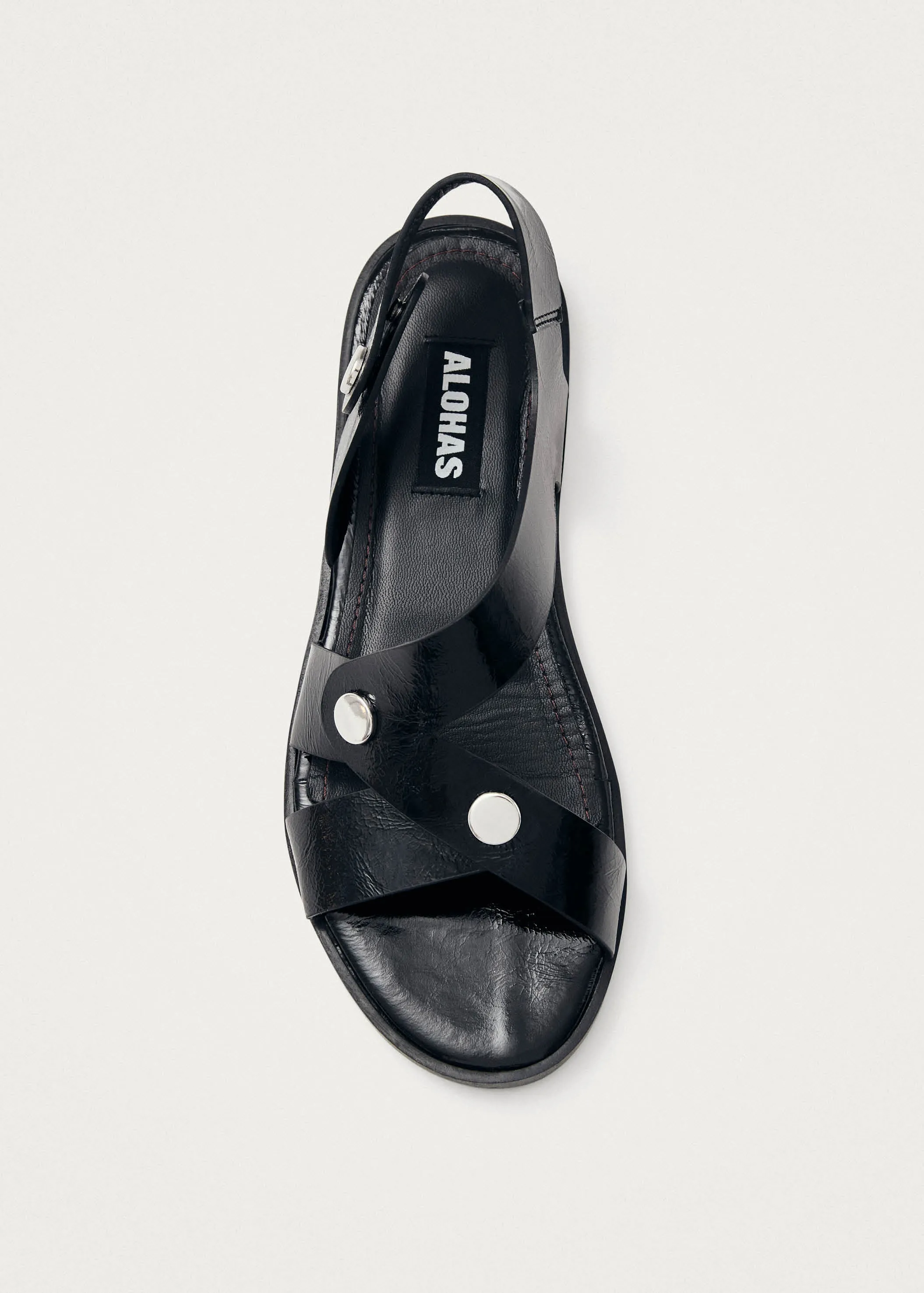 Mindy Onix Black Leather Sandals sold by Alohas product image thumbnail 4